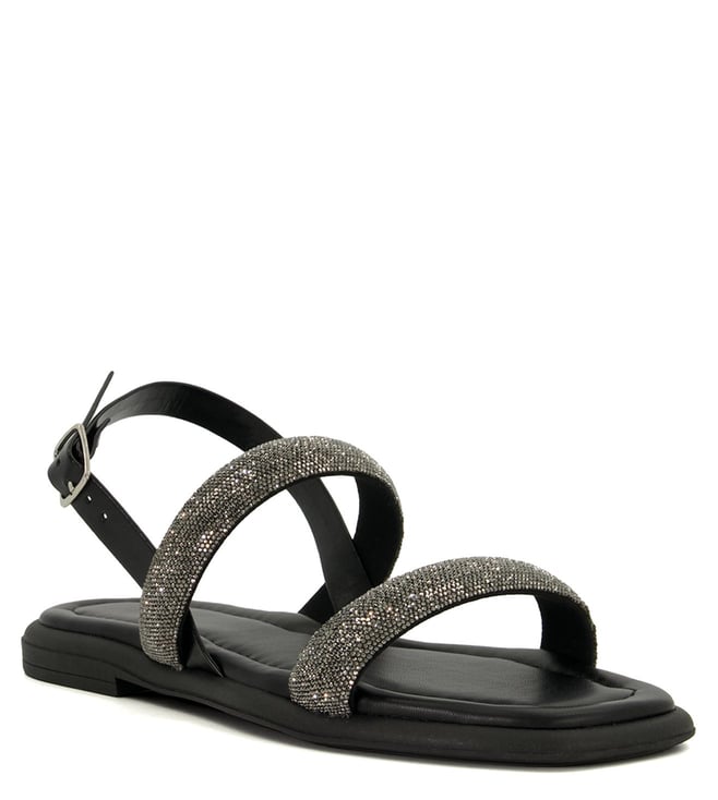 Buy Black Flat Sandals for Women by STYLE SHOES Online | Ajio.com