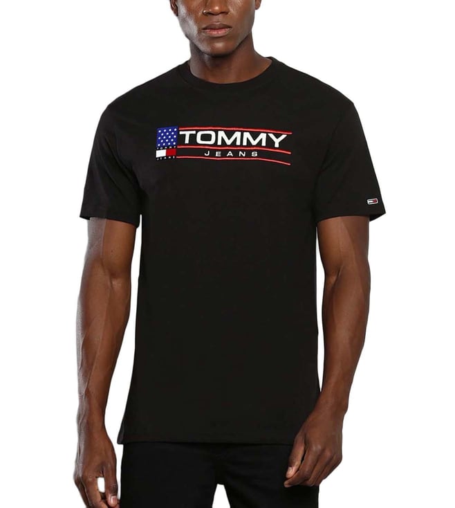 Tommy Hilfiger Black Logo Regular Fit T-Shirt