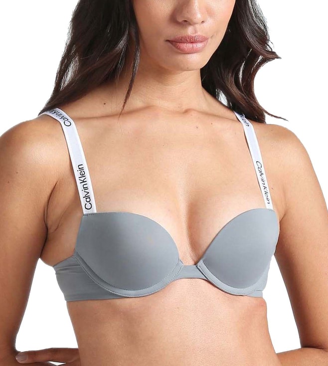 Buy Calvin Klein Underwear Grey Logo Regular Fit Bra for Women Online @  Tata CLiQ Luxury