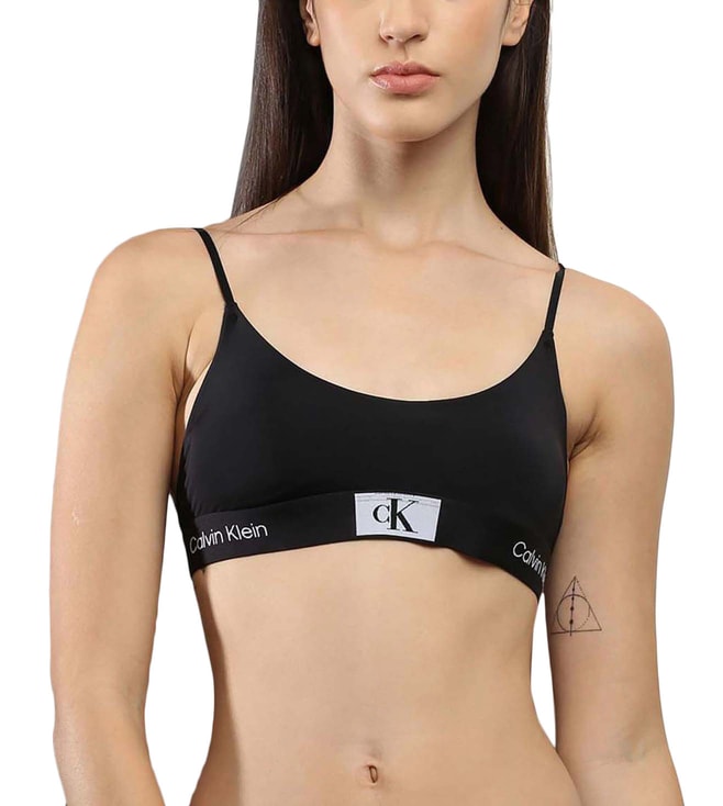 Buy Calvin Klein Underwear Black Logo Regular Fit Bra for Women Online @ Tata  CLiQ Luxury