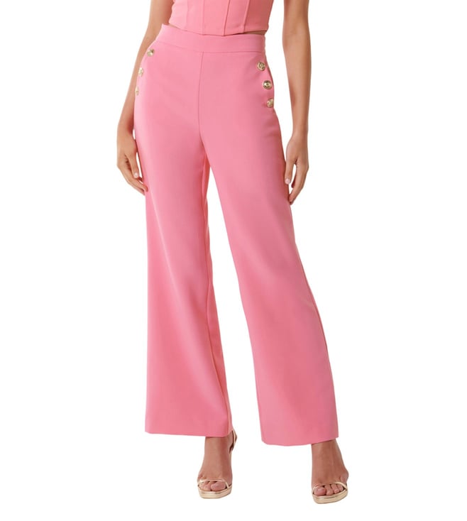 Buy Tokyo Talkies Pink Solid Shirt With Wide Leg Trouser for Women Online  at Rs724  Ketch