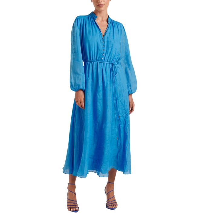 Buy Dark Royale Blue Elsa Corset Bodycon Midi Dress - Forever New