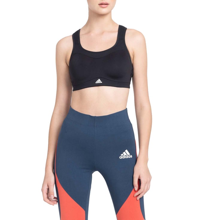 Buy Adidas Black Striped TLRDIM HS Fitted Sports Bra for Women Online @  Tata CLiQ Luxury