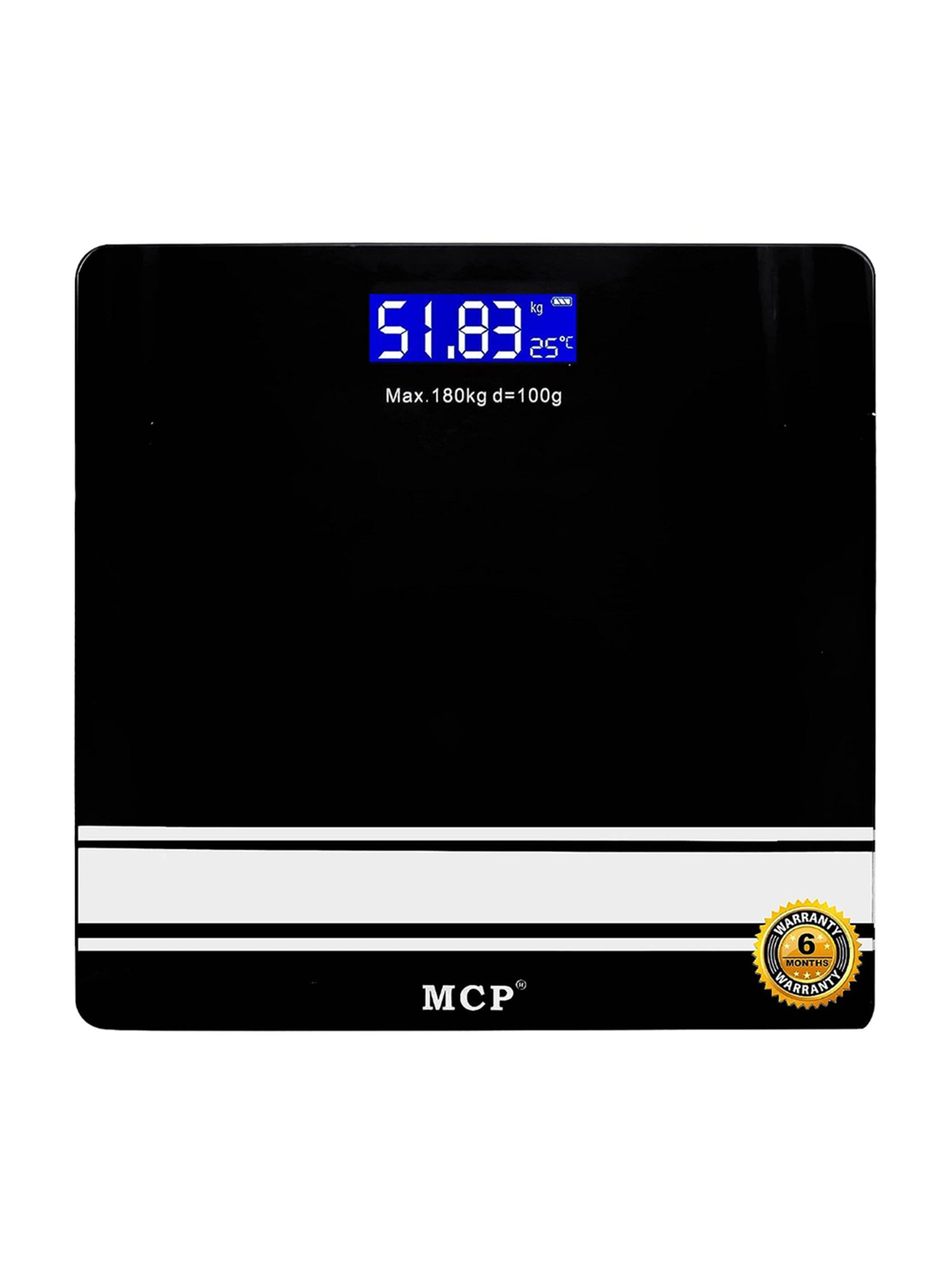 MCP Human Body Weight Machine Digital Weighing Scale with Battery &  Temperature Indicator Weighing Machine (Blue LED)