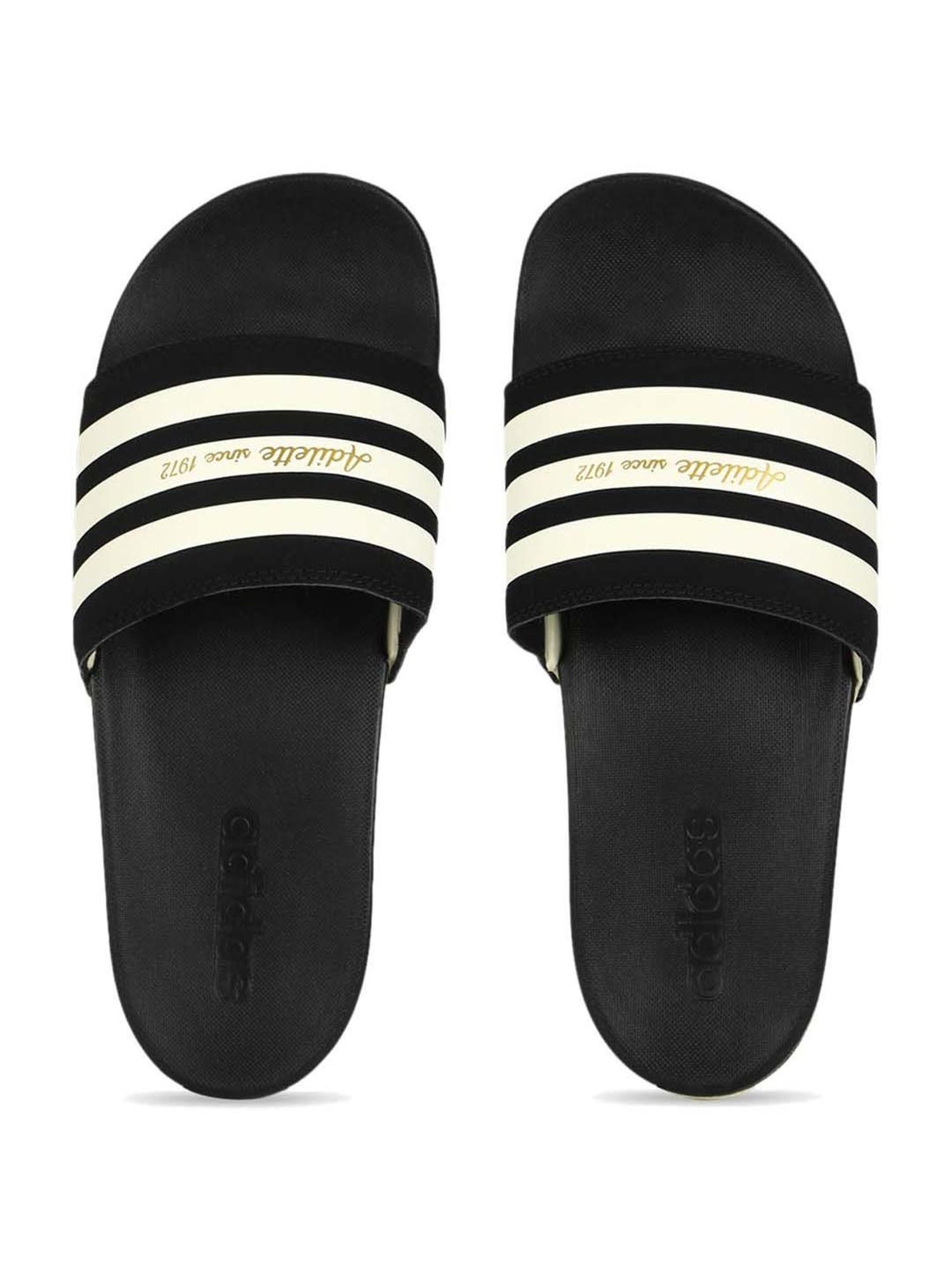 Buy Adidas Men s ADILETTE COMFORT Carbon Black Cream Slides for