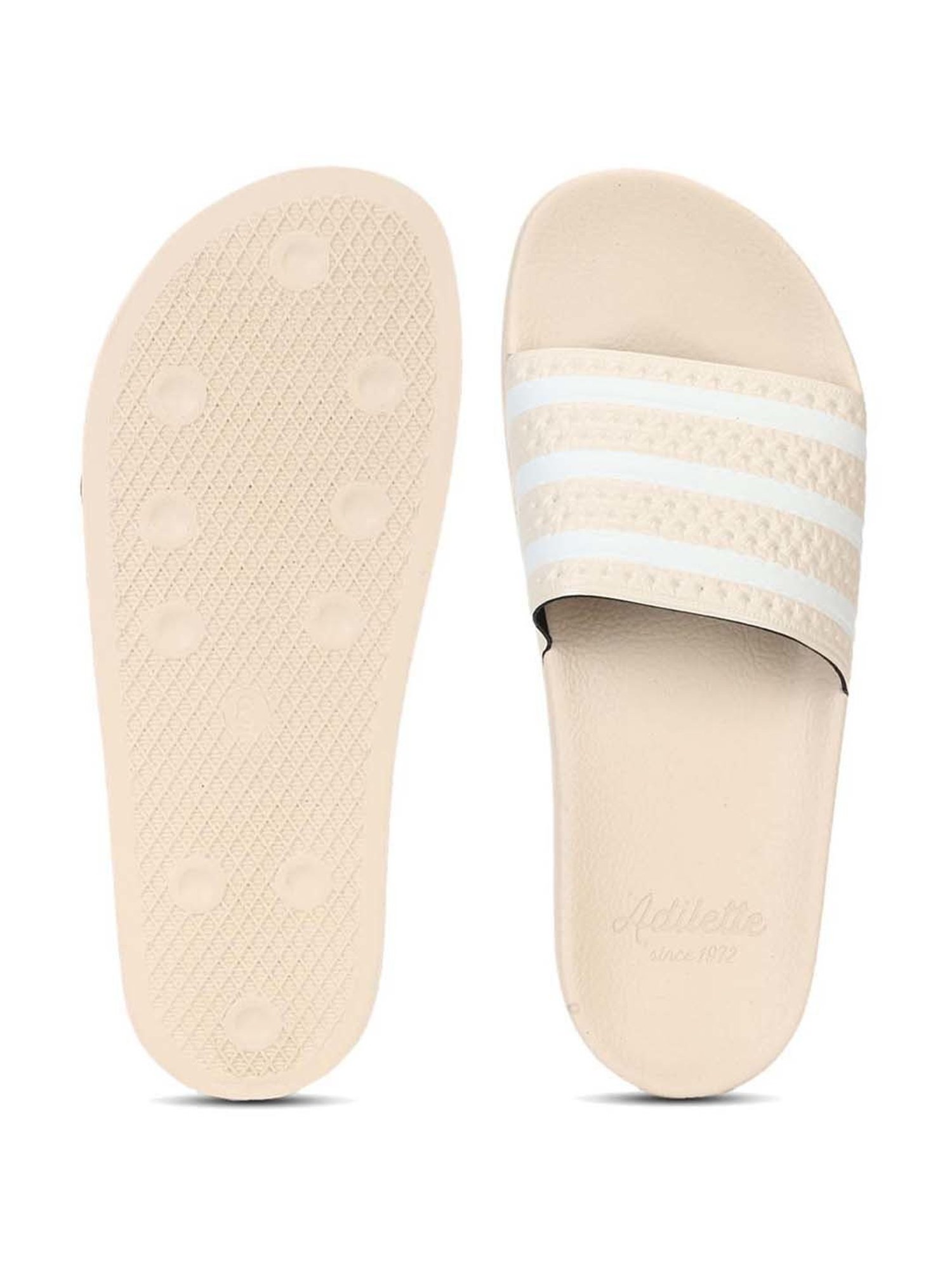 Adidas white slides womens hot sale