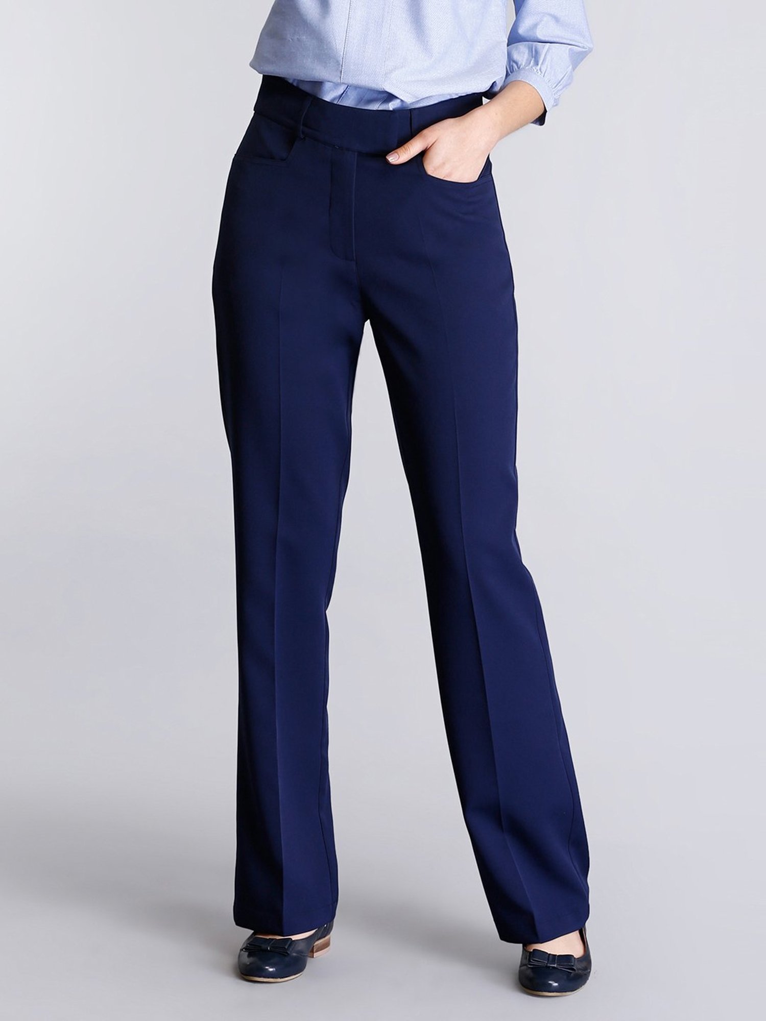Buy Tokyo Talkies Blue Regular Fit Solid Parallel Trousers for Women Online  at Rs.822 - Ketch