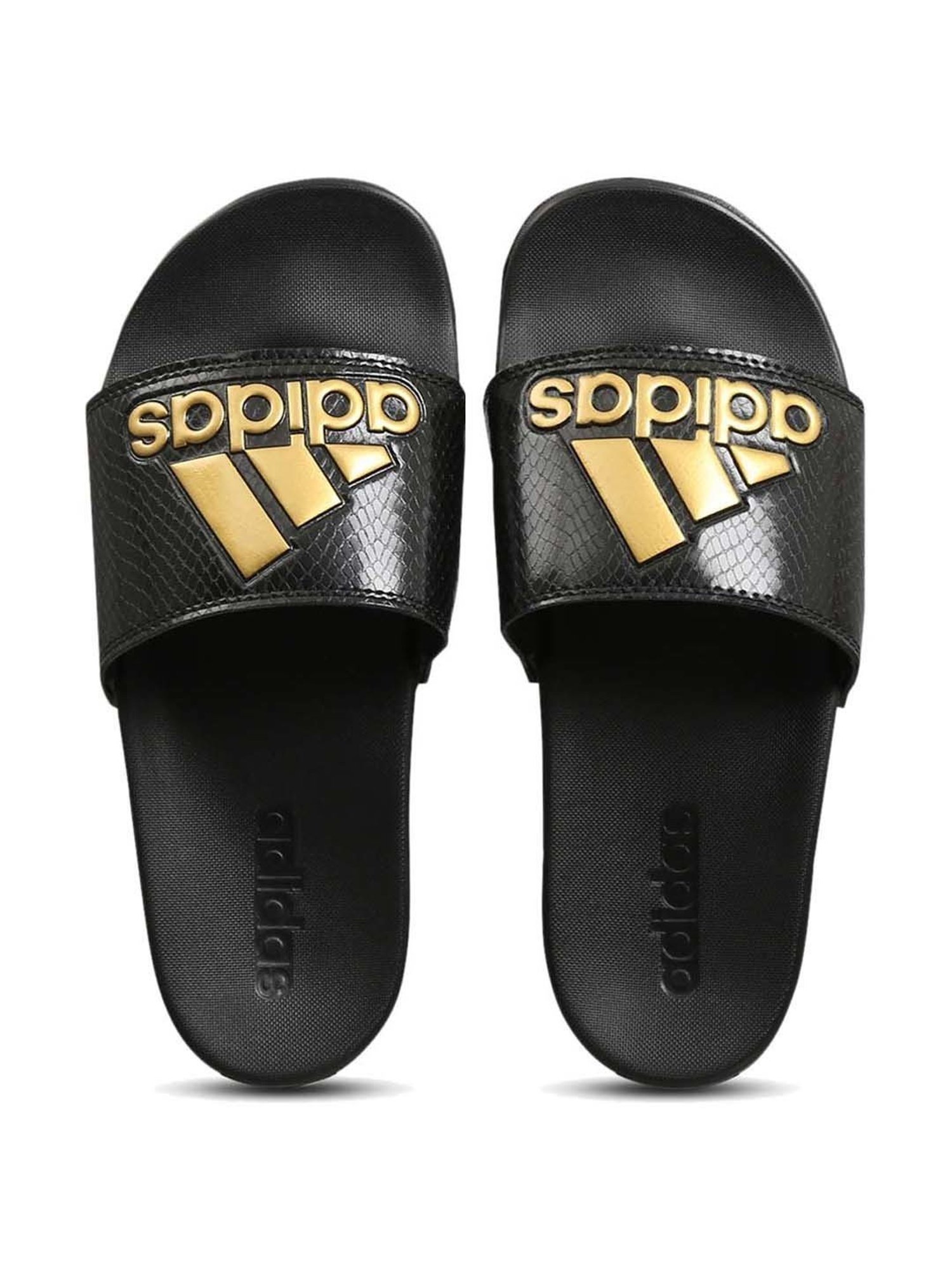 Gold and black adidas slides new arrivals