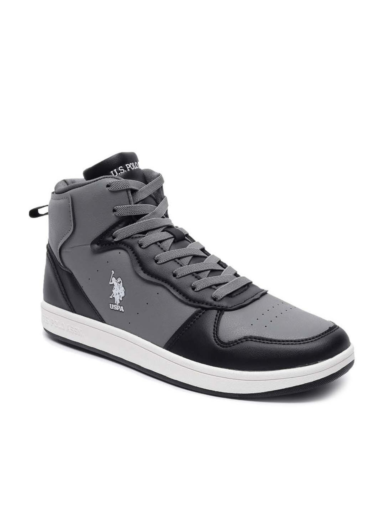 Buy U.S. Polo Assn. Men s ROWAN Grey Ankle High Sneakers for Men at Best Price Tata CLiQ