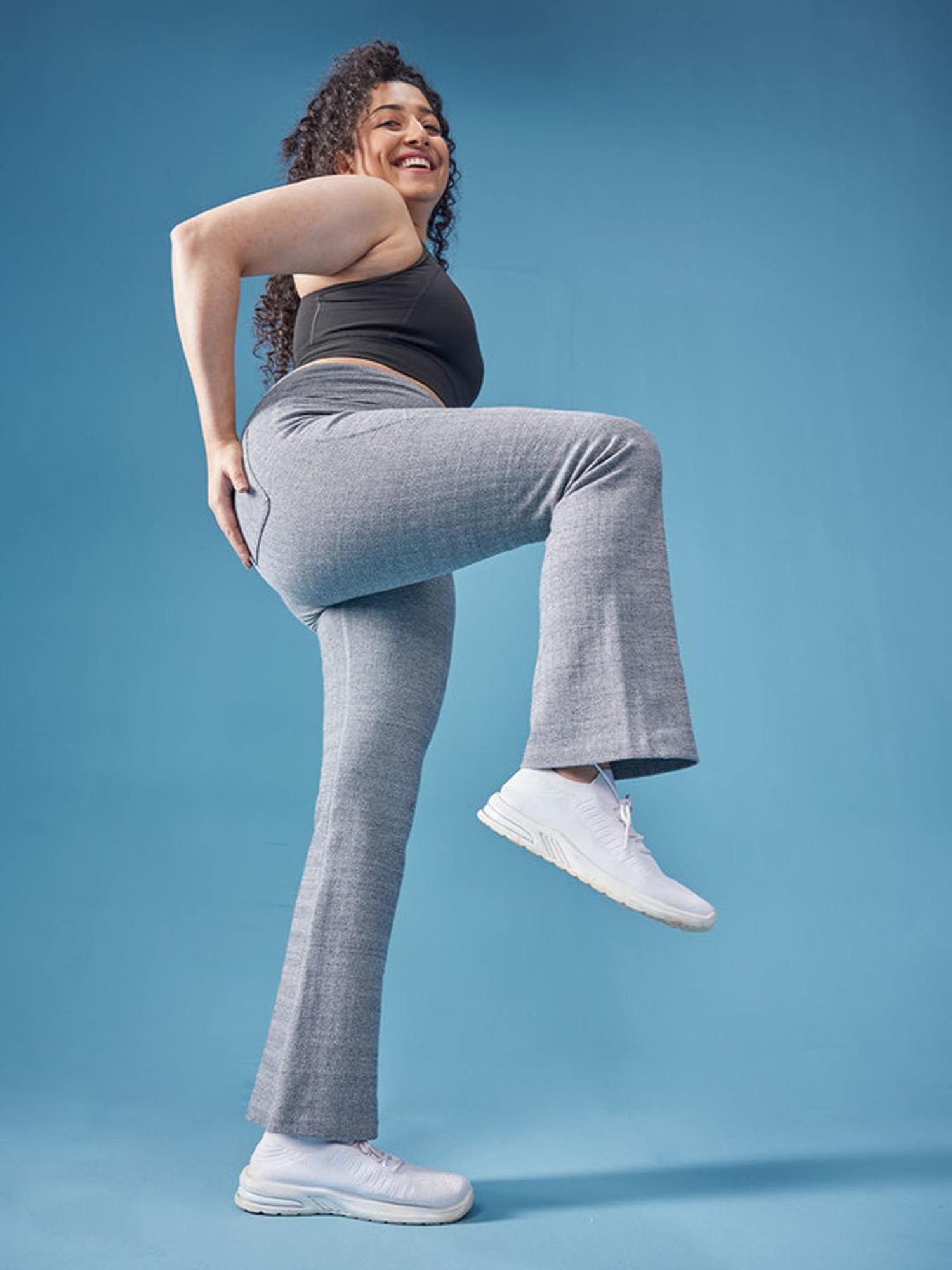 Buy BlissClub Grey Werk-It Flare Pants - Regular for 's Online @ Tata CLiQ