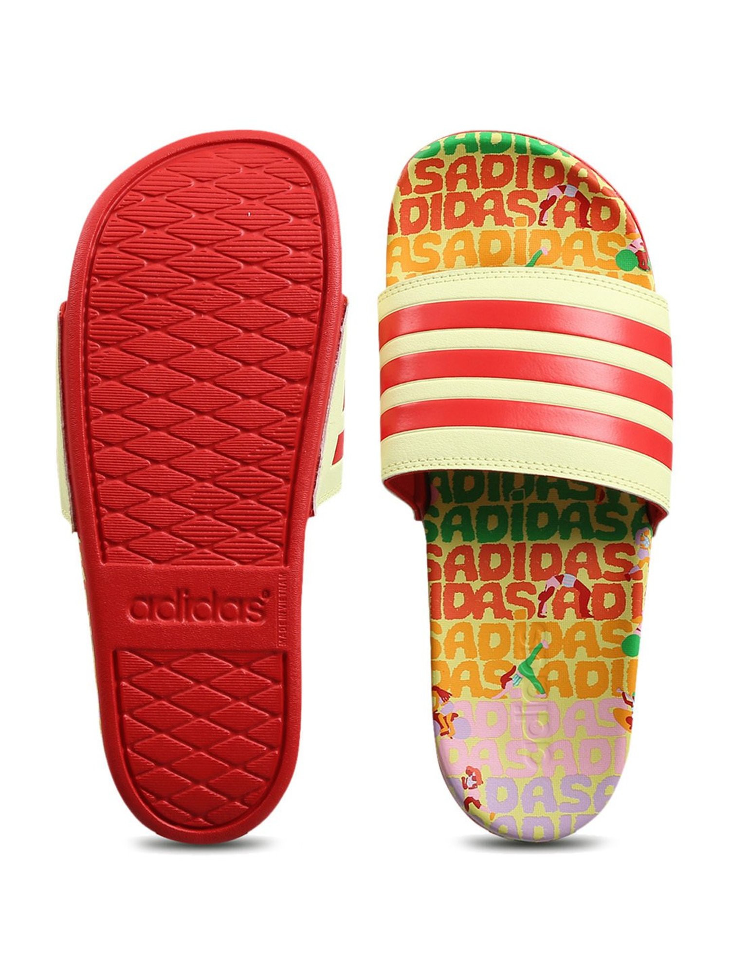 Womens red adidas cheap slides