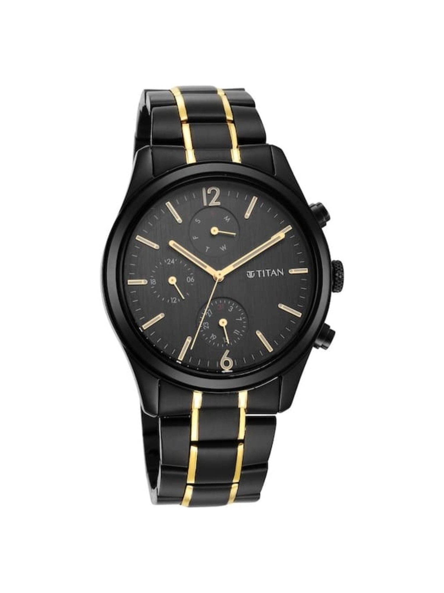 Titan chronograph outlet gold