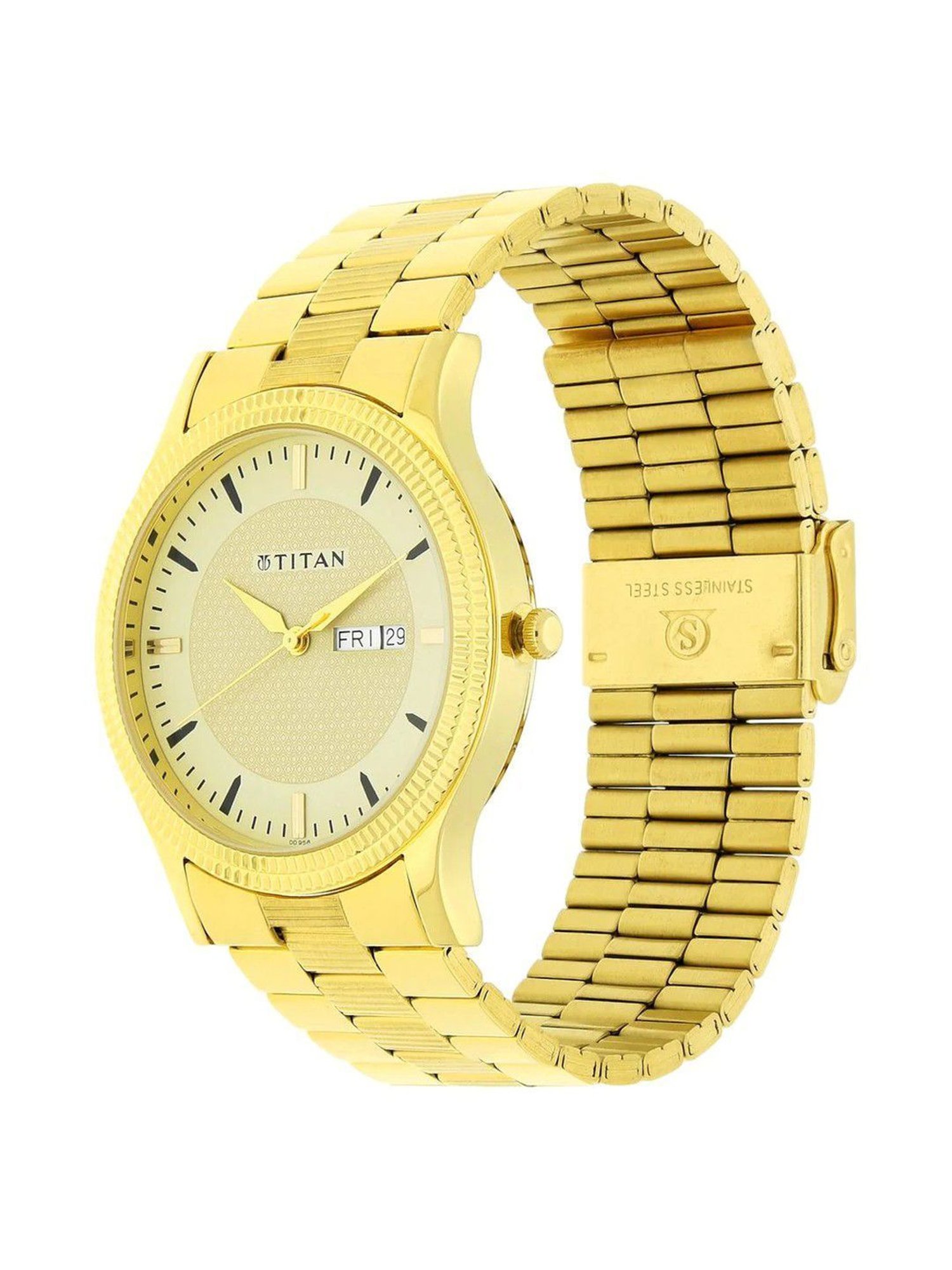 Titan Analog Gold Dial Men's Watch-NL1650YM04/NP1650YM04