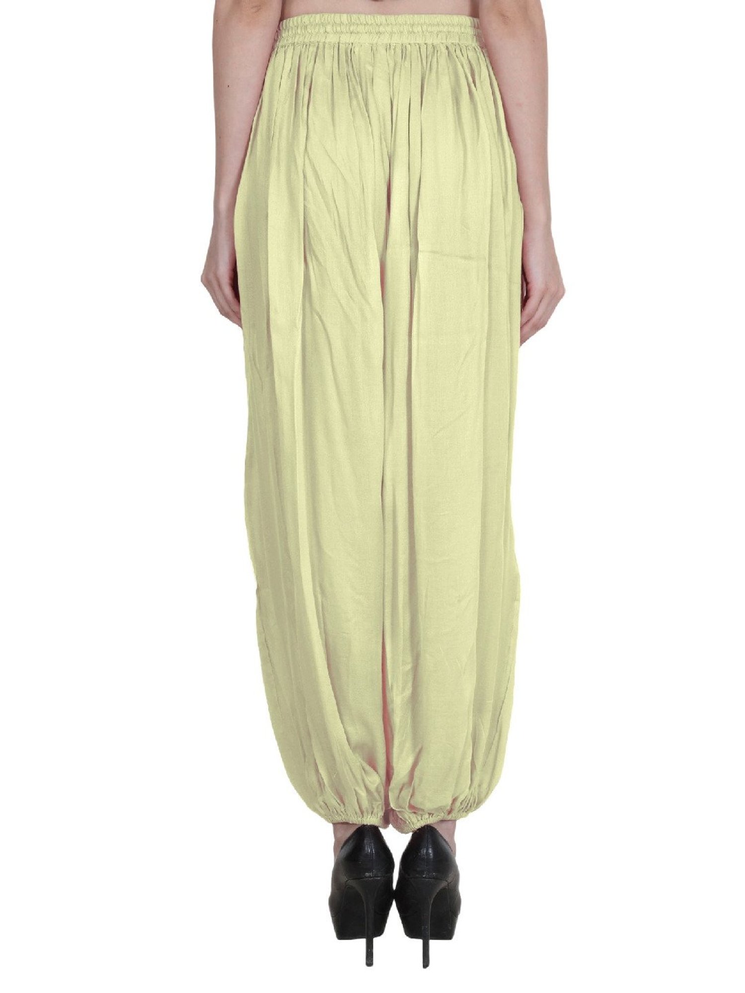 Solid Cream Haremyoga Pant For Women  Premium Ecofriendly Cotton Waist  Size Free Size