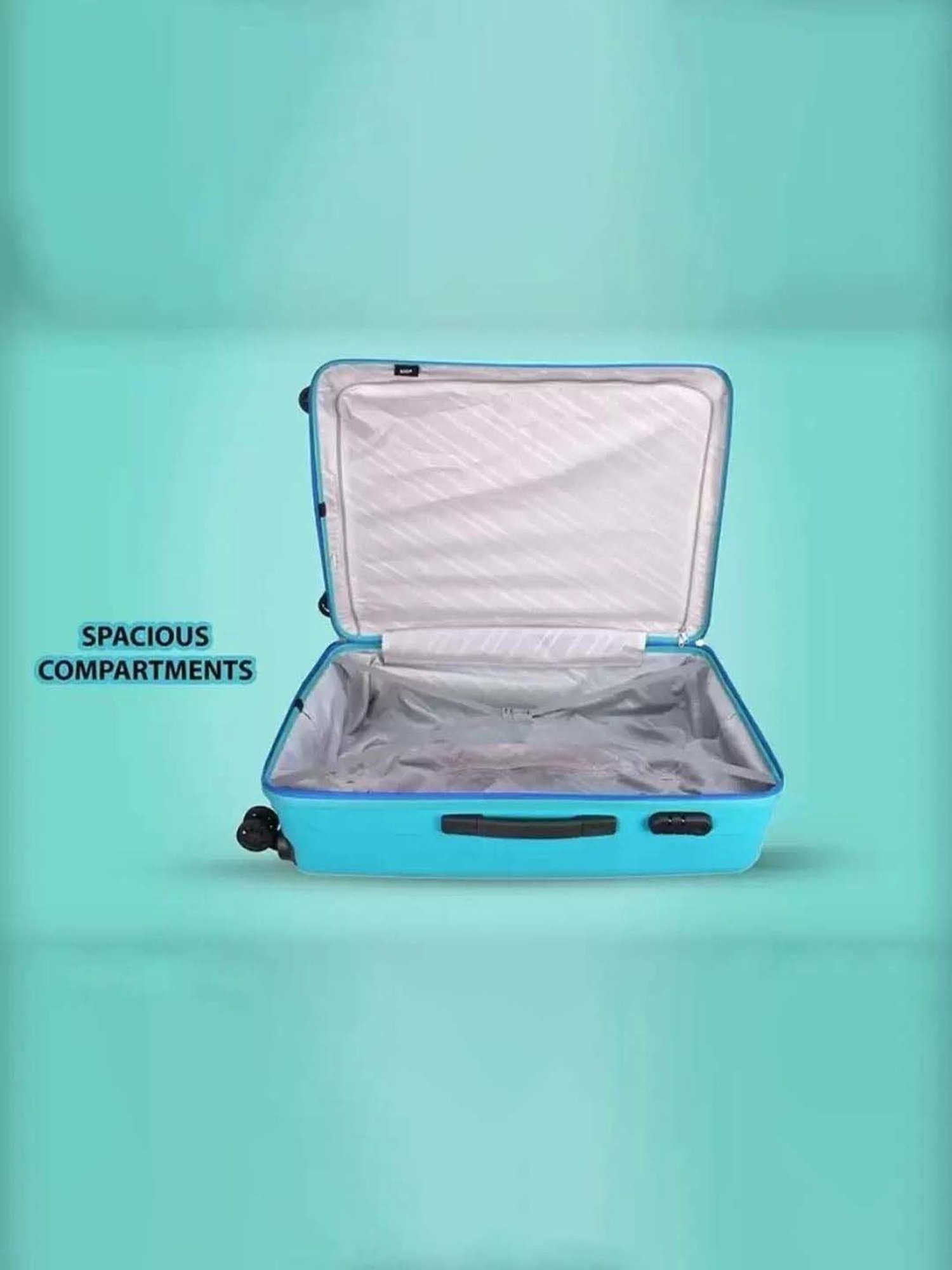 4 Wheel Blue VIP Manama Gold Polycarbonate Luggage Bags (Set of 3 PC),  Size: Cabin