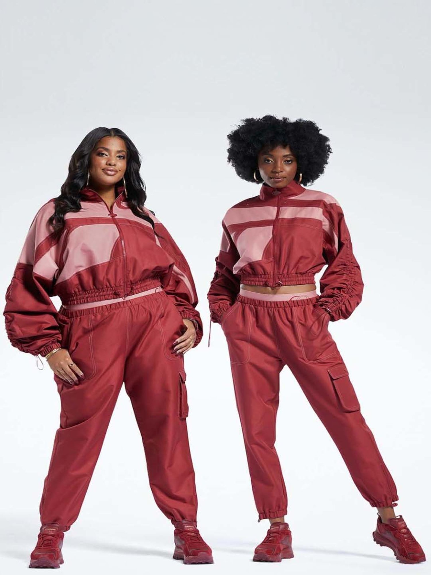 Reebok Red Color-Block Rain Jacket