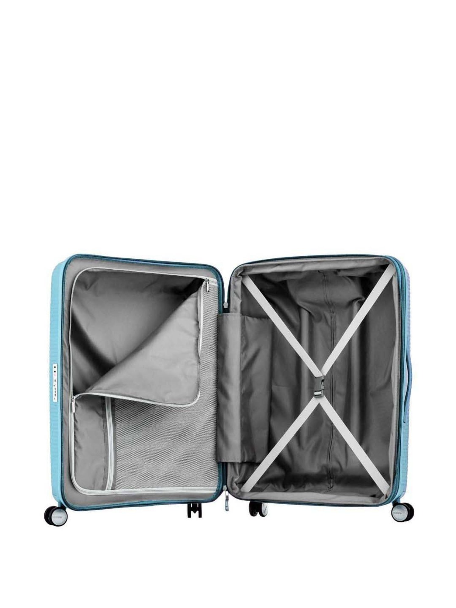 Buy American Tourister Blue Textured Large Trolley Bag Online At Best Price  @ Tata CLiQ