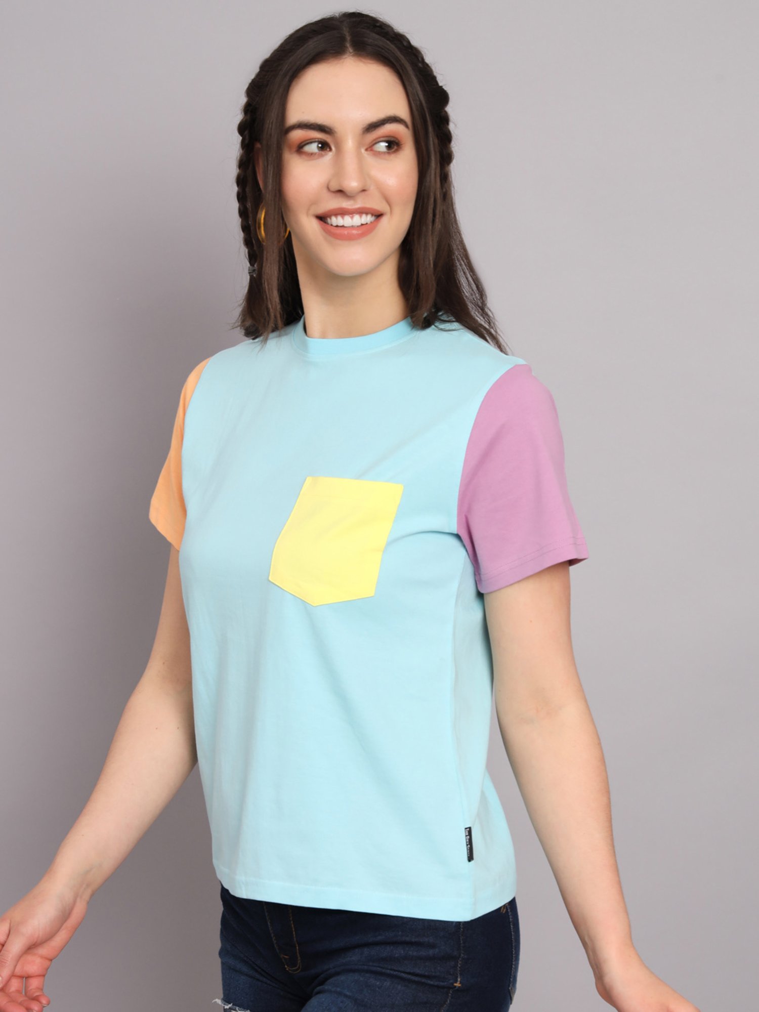 pastel color block t shirt