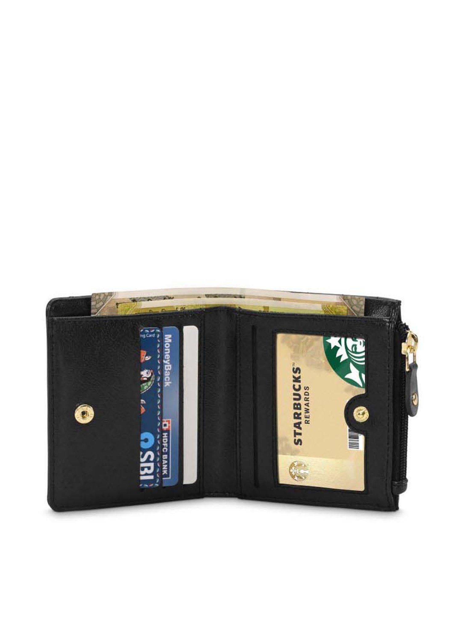 Buy SASSORA Jade Black Leather Small Bi-Fold Wallet for Men at Best Price @  Tata CLiQ