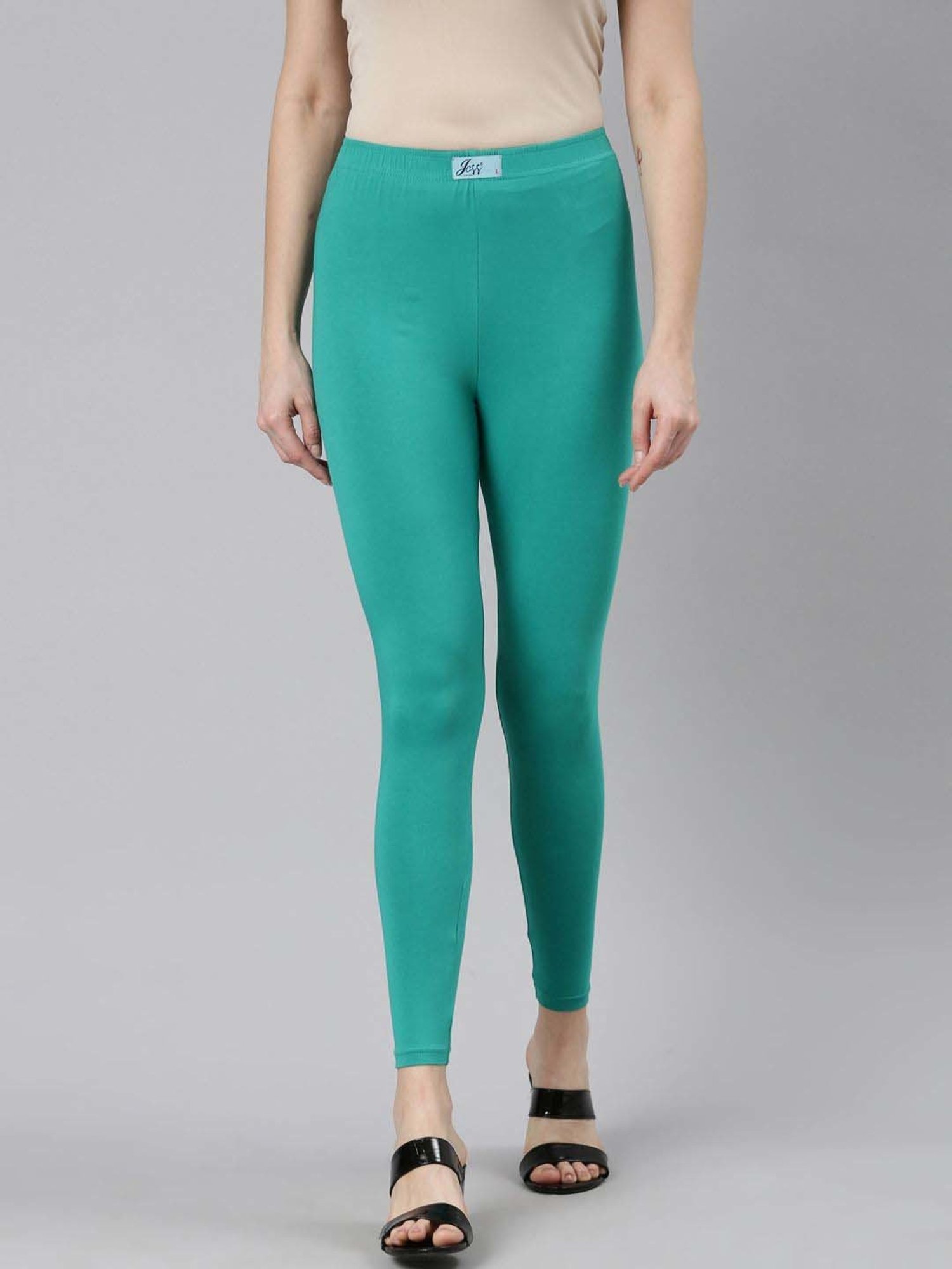 Buy online Turquoise Solid Ankle Length Leggings from Capris & Leggings for  Women by V-mart for ₹270 at 10% off | 2024 Limeroad.com