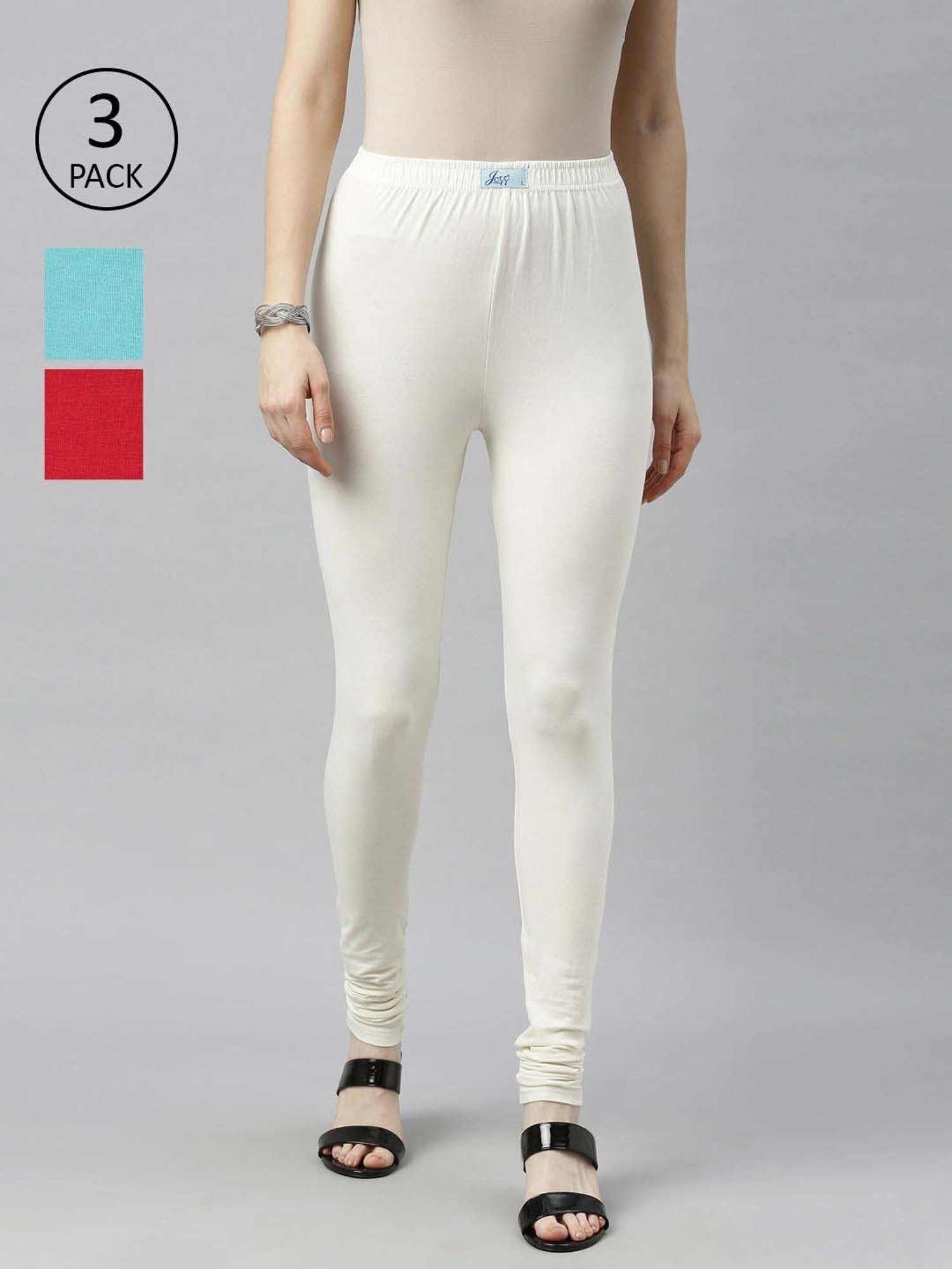 Buy JCSS Cream Cotton Leggings for Women Online @ Tata CLiQ