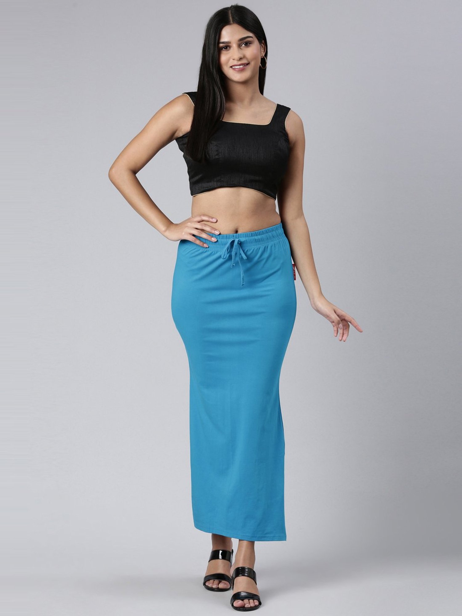 Buy JCSS Blue Cotton Saree Shapewear for Women Online @ Tata CLiQ