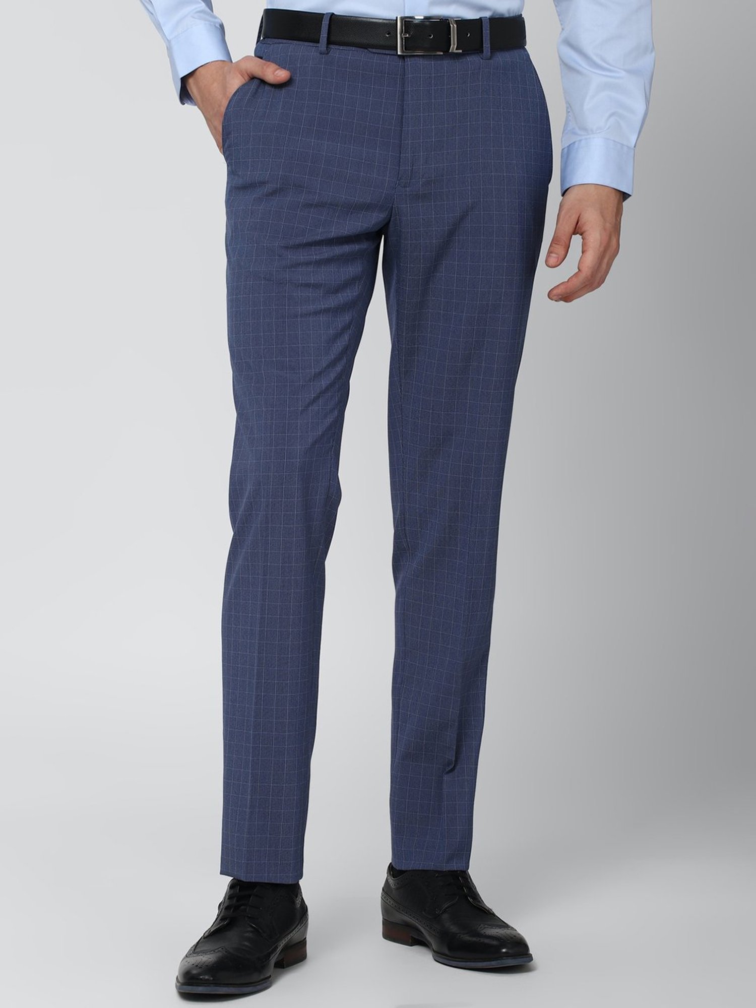 Buy Men Blue Solid Slim Fit Casual Trousers Online  353609  Peter England