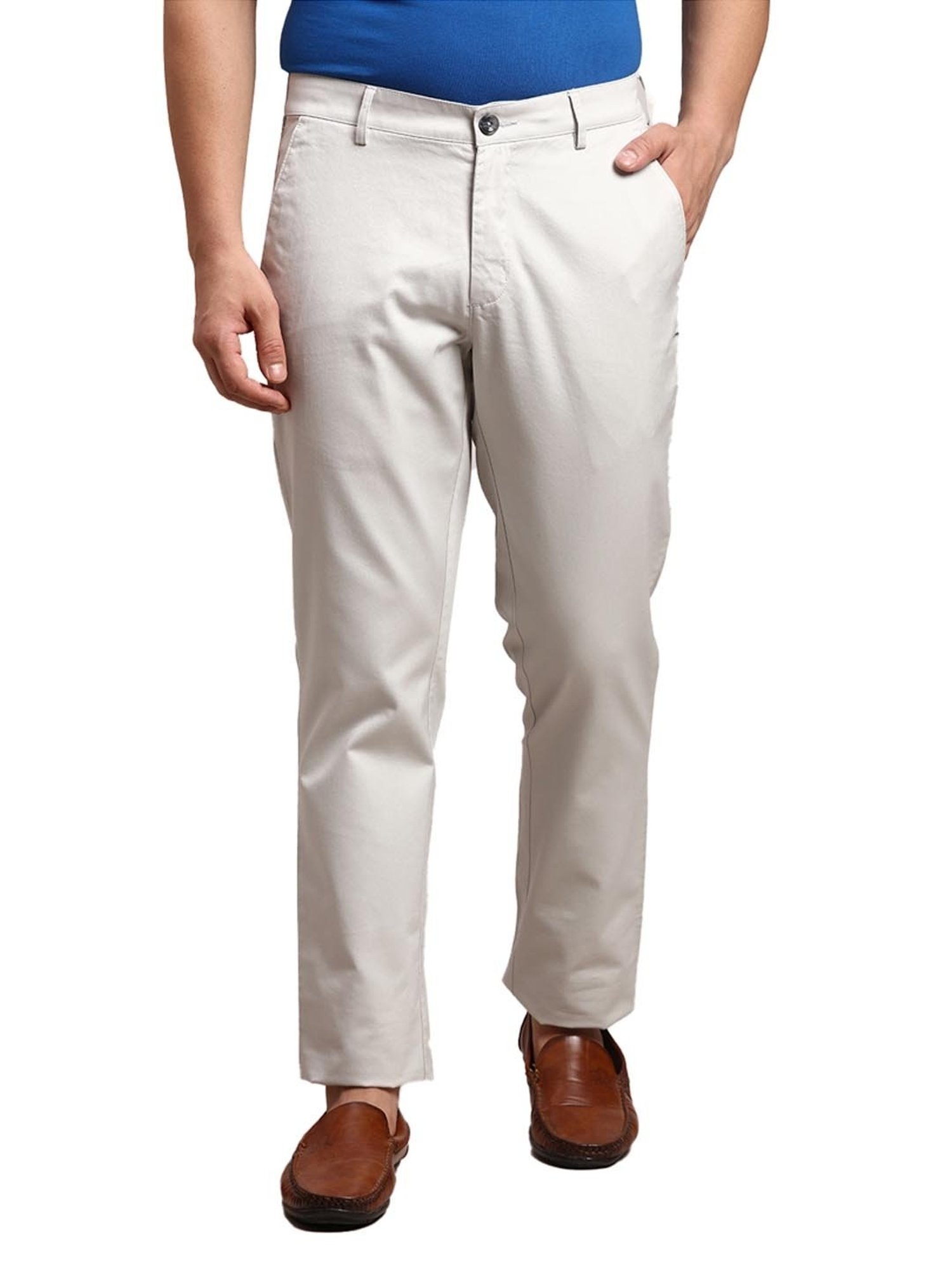 Buy ColorPlus Men Beige Solid Tapered fit Regular trousers Online at Low  Prices in India  Paytmmallcom