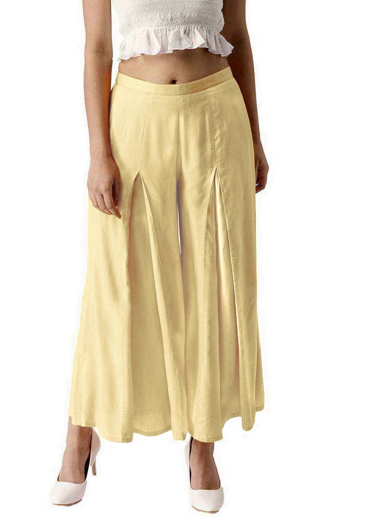 ladyline Plain Rayon Palazzo Pants with Pockets - 24 inch Inseam Golden  Brown at Amazon Women's Clothing store