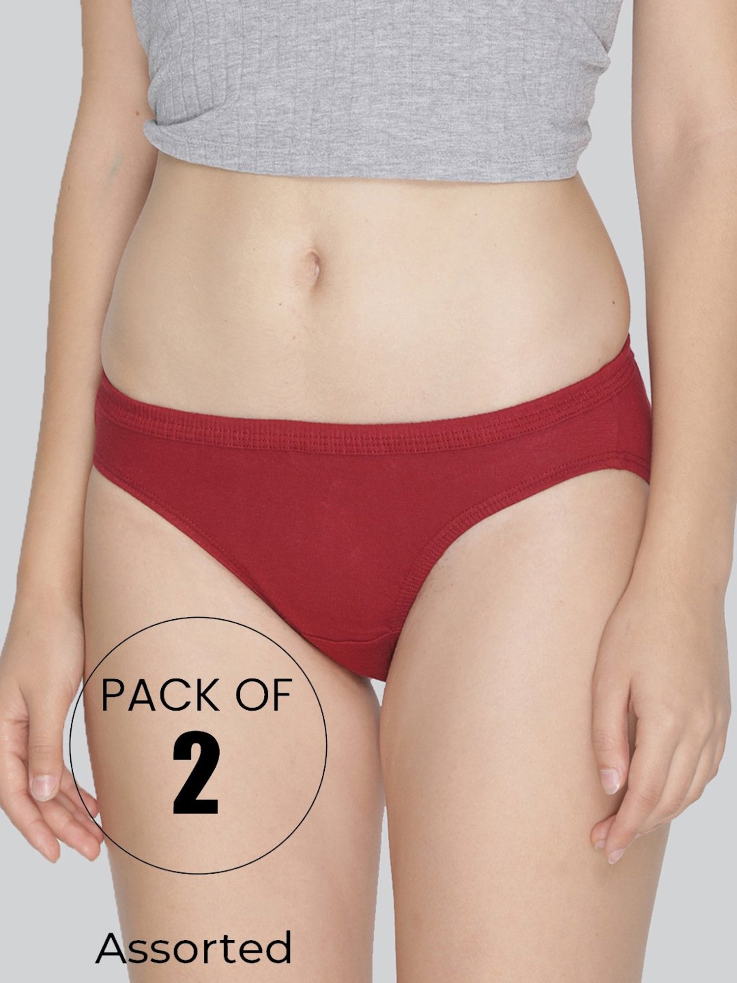 Lyra Assorted Color Cotton Bikini Panties - Pack Of 3