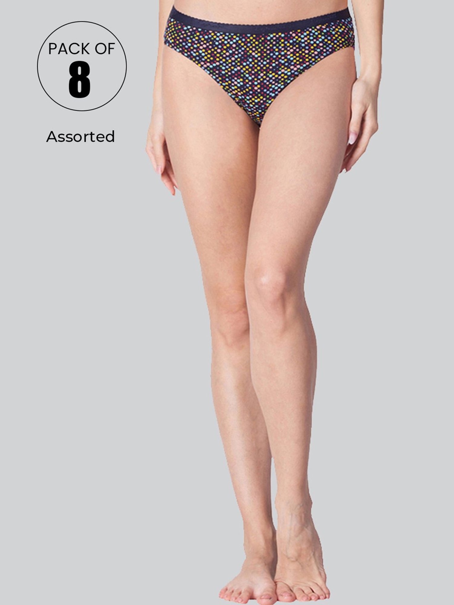 Buy Lyra Assorted Color Cotton Bikini Panties - Pack Of 8 for Women Online  @ Tata CLiQ