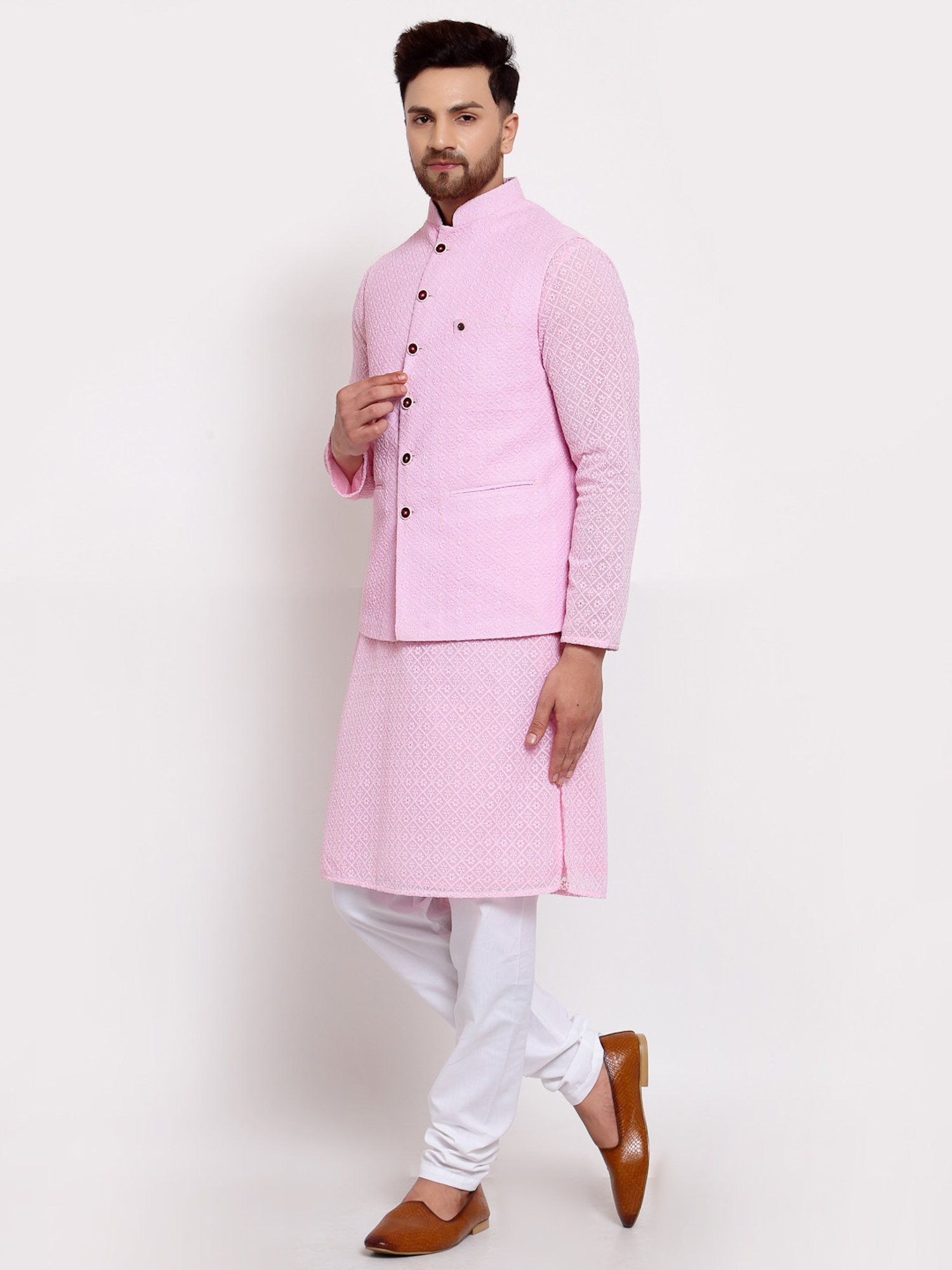 Readymade Off White Jacket Style Indo Western Sherwani Set Latest 829MW02