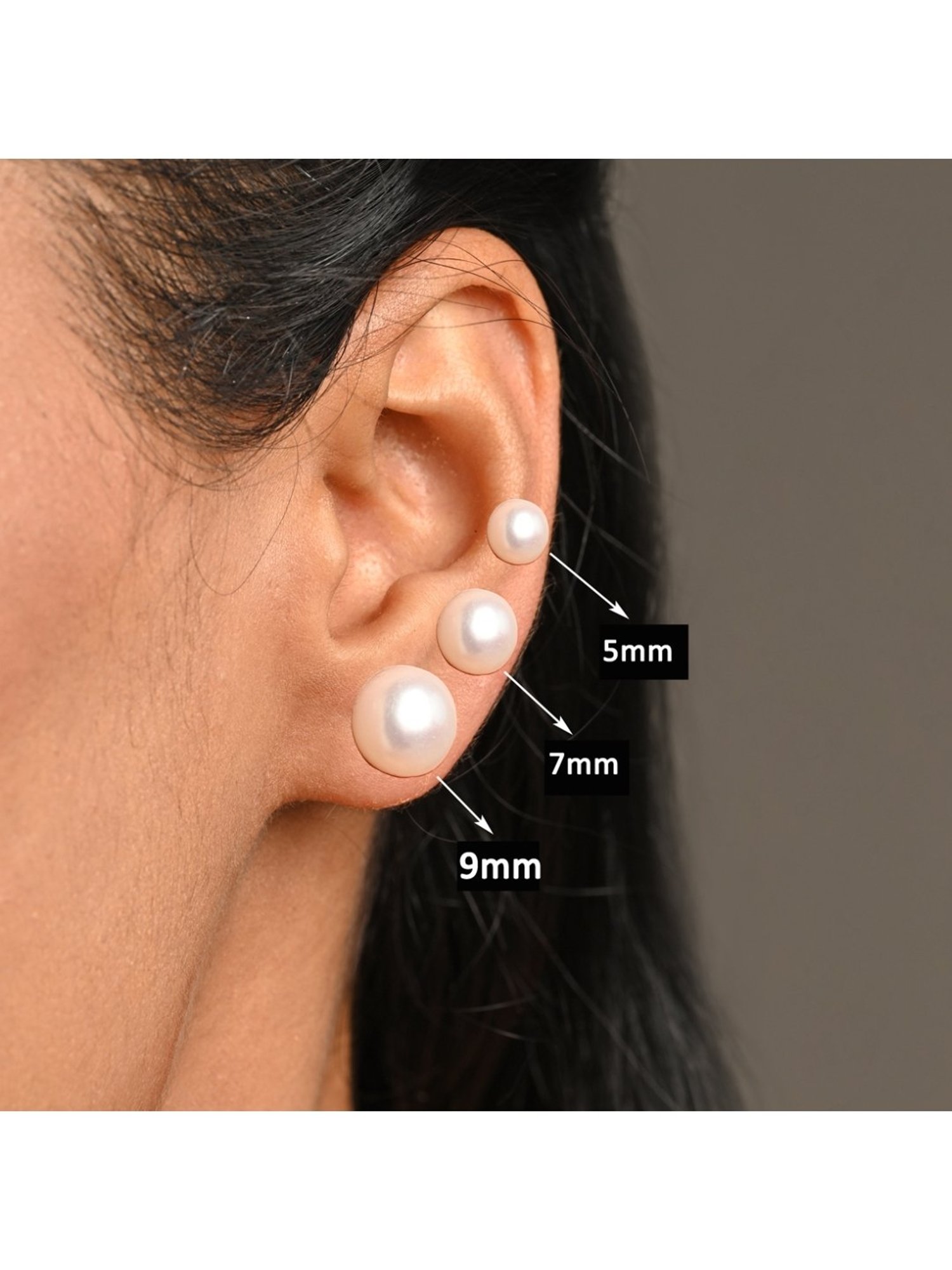 7mm Peach Freshwater Round Pearl Stud Earrings - Pearls of Joy