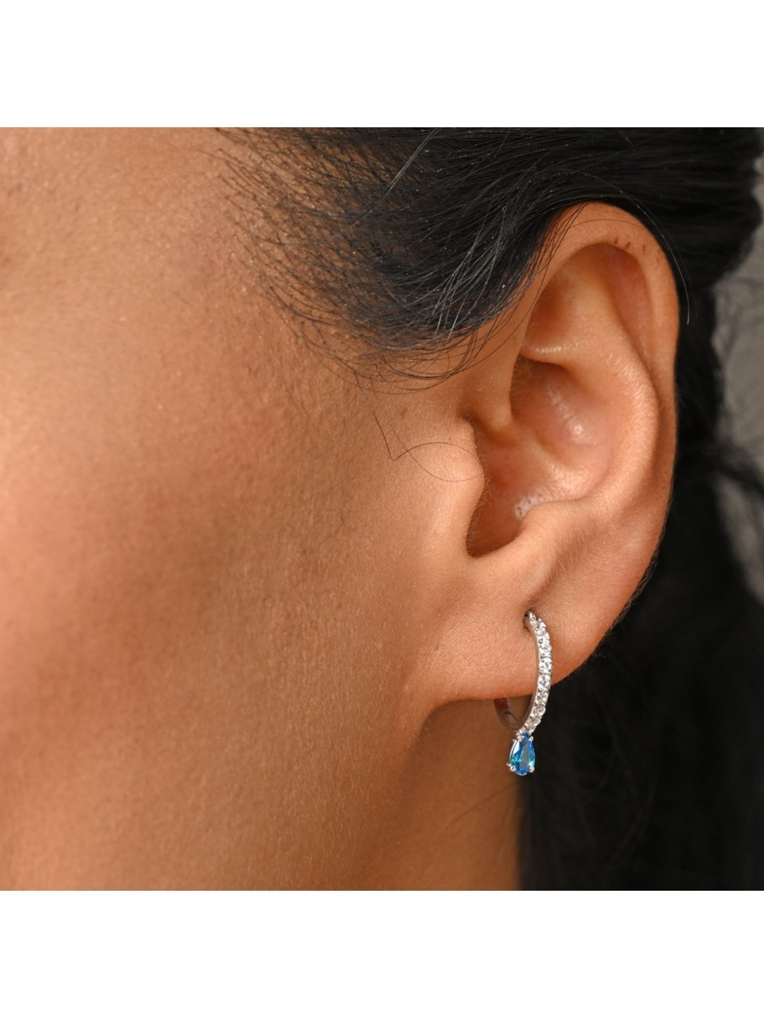 Blue Topaz Neve Hoop Earrings – Noelle and Co.