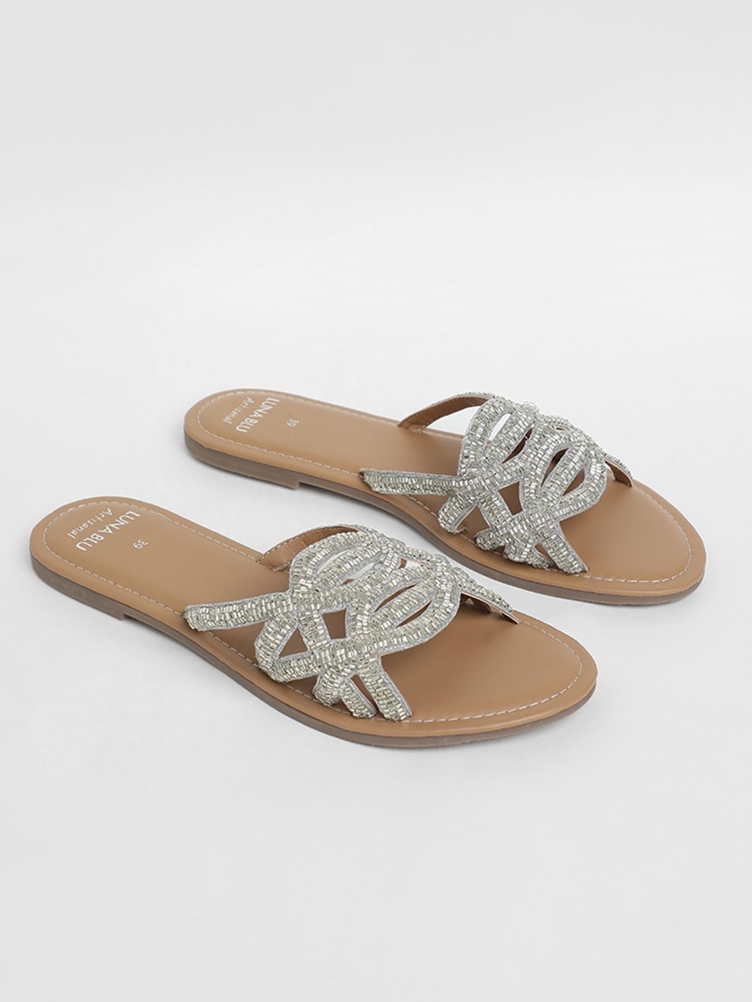 LUNA BLU Brown Trip Slide Sandals – Cherrypick