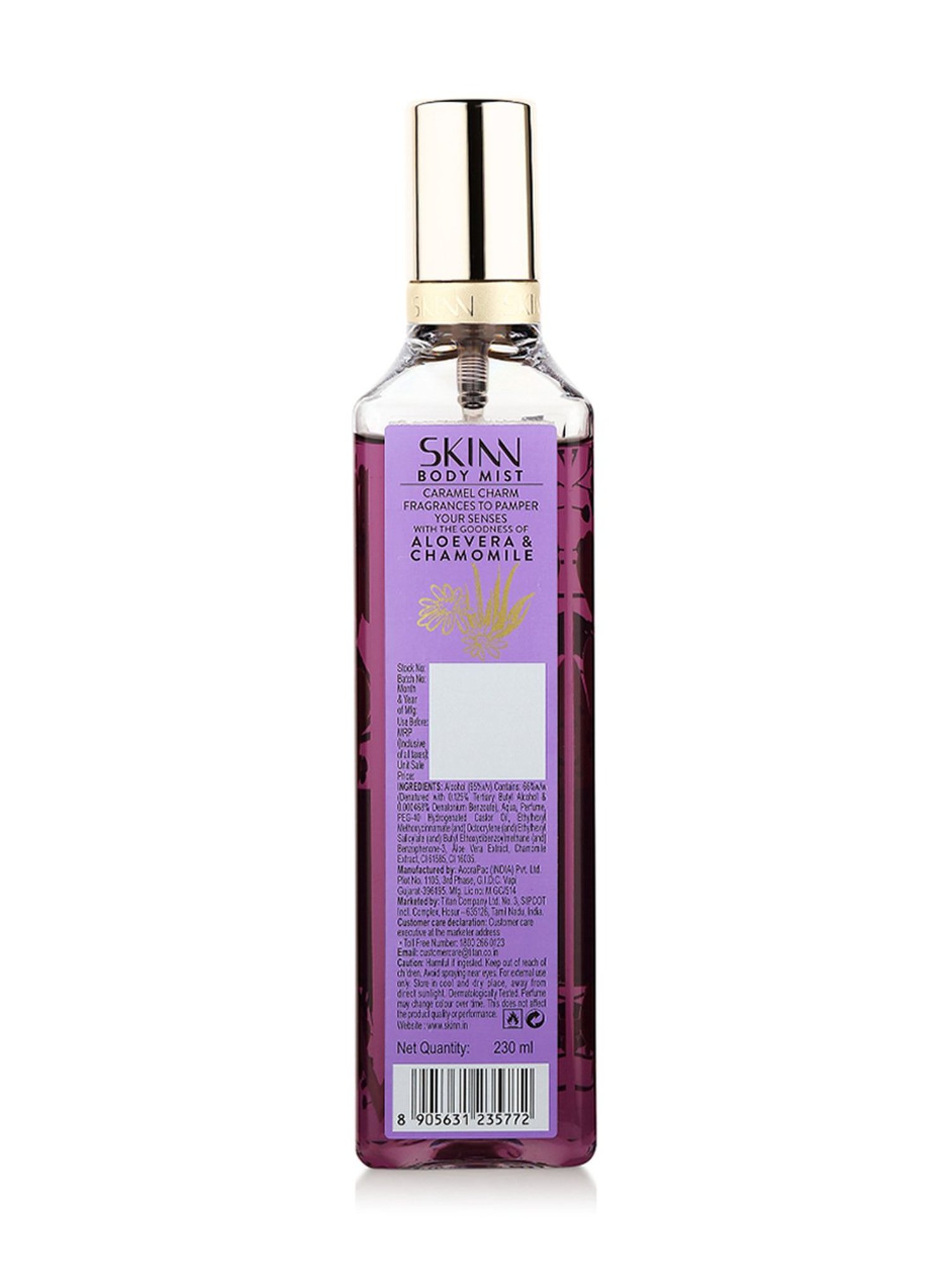 Buy Skinn by Titan Caramel Charm Body Mist 230 ml at Best Price