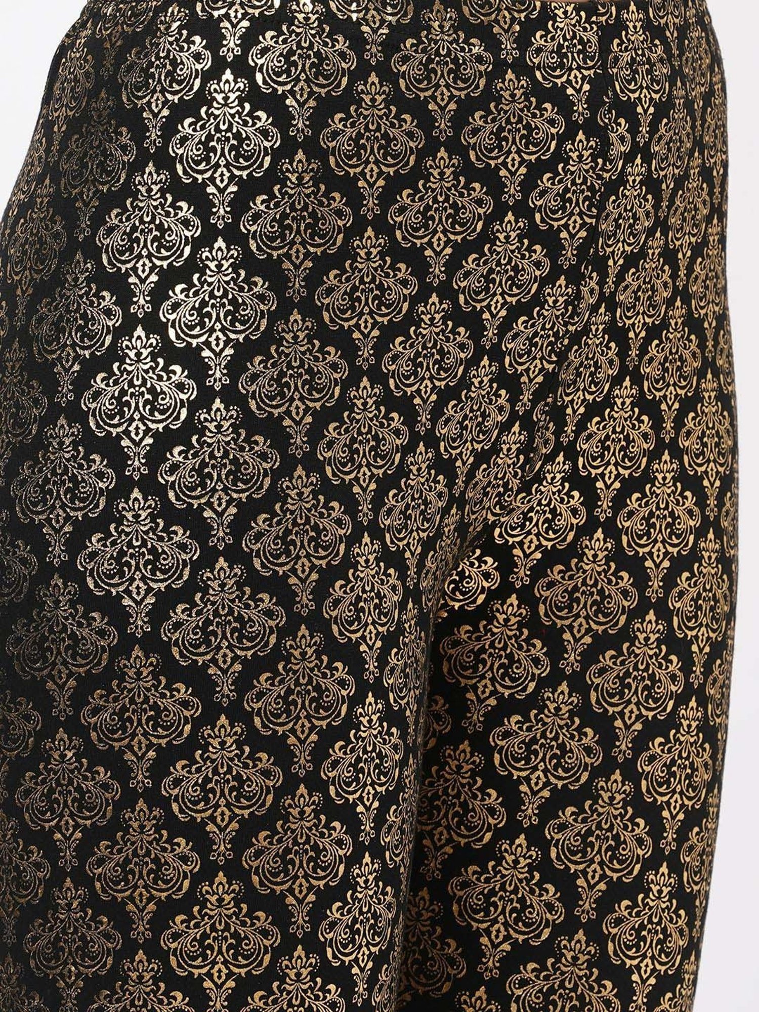 Buy #Be Black Printed leggings for Women Online @ Tata CLiQ
