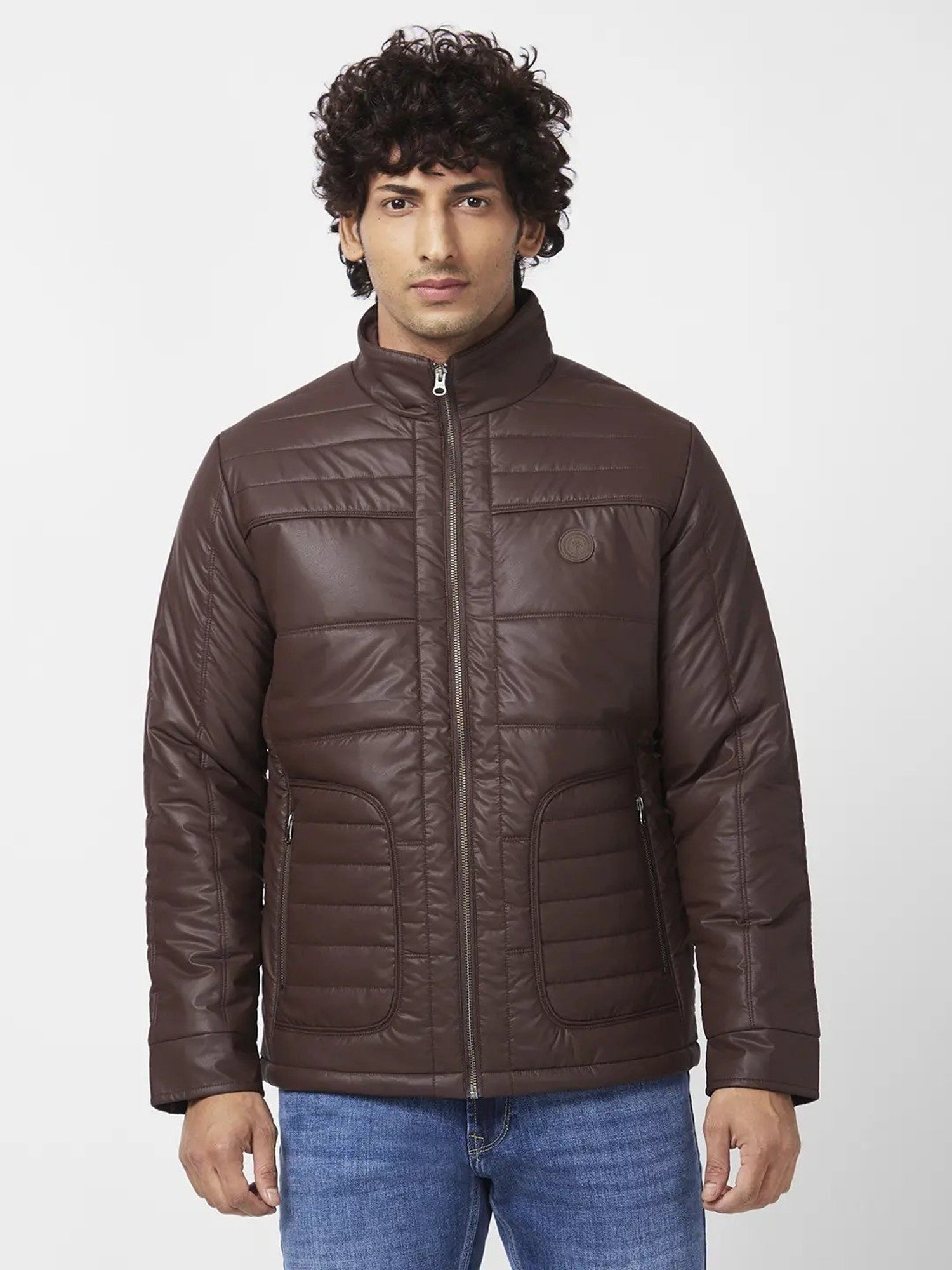 Puffer Jacket - Brown Large