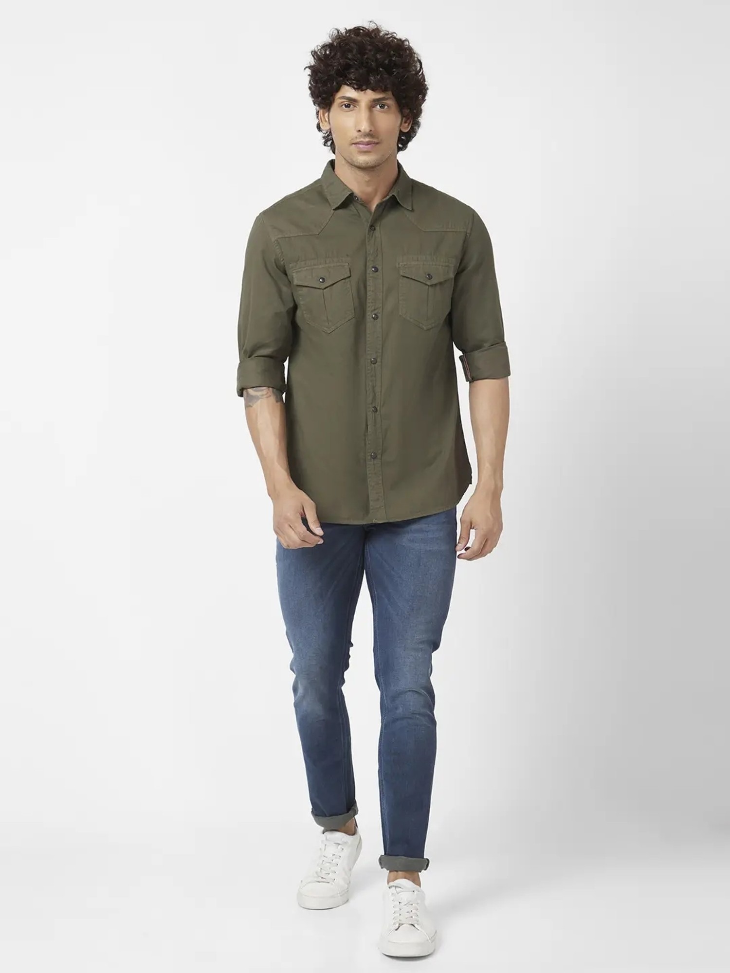 Buy Olive Green Shirts for Women by KRAUS Online | Ajio.com