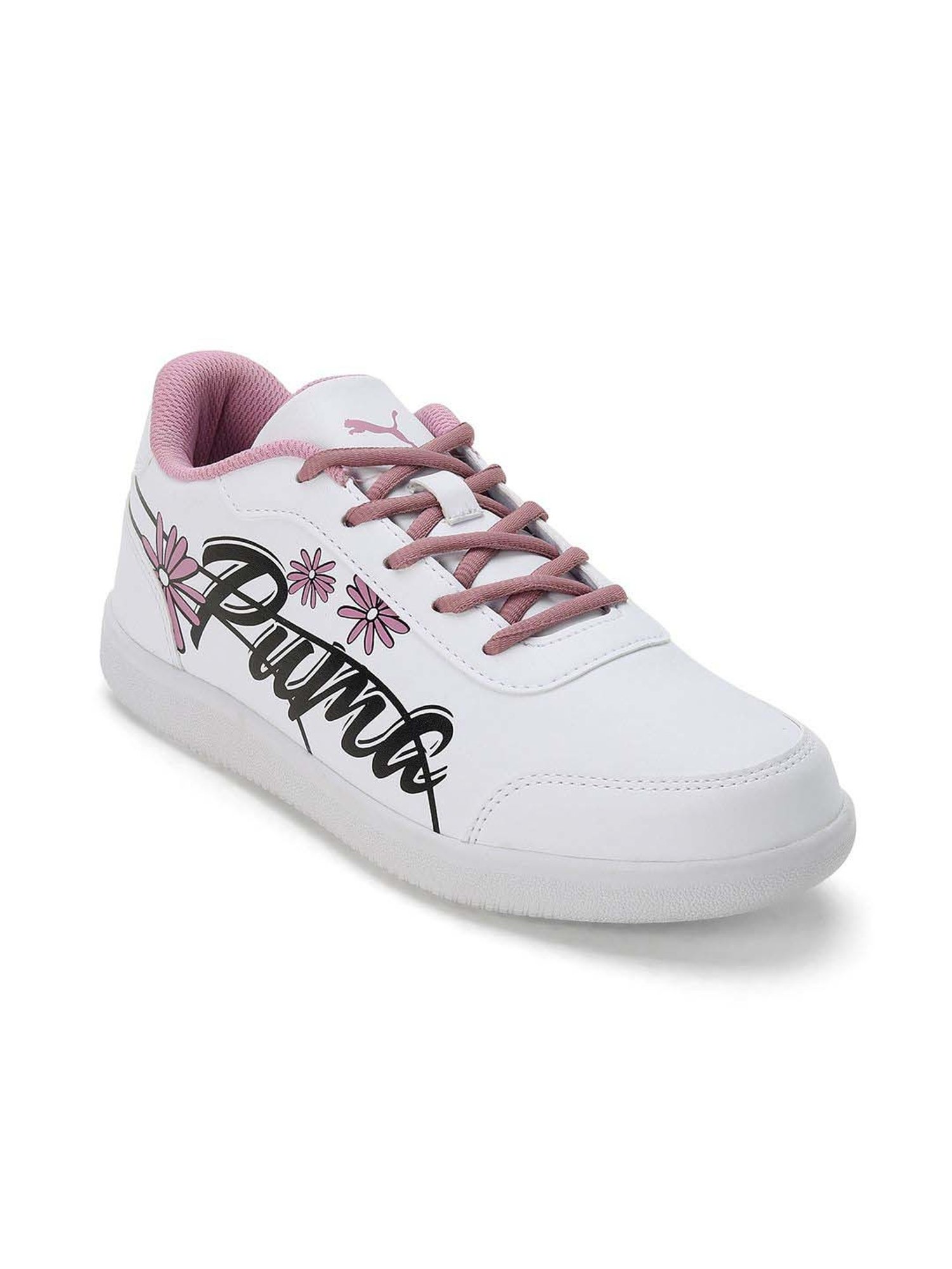 Puma Kids Dreamcat JR White & Lilac Casual Sneakers