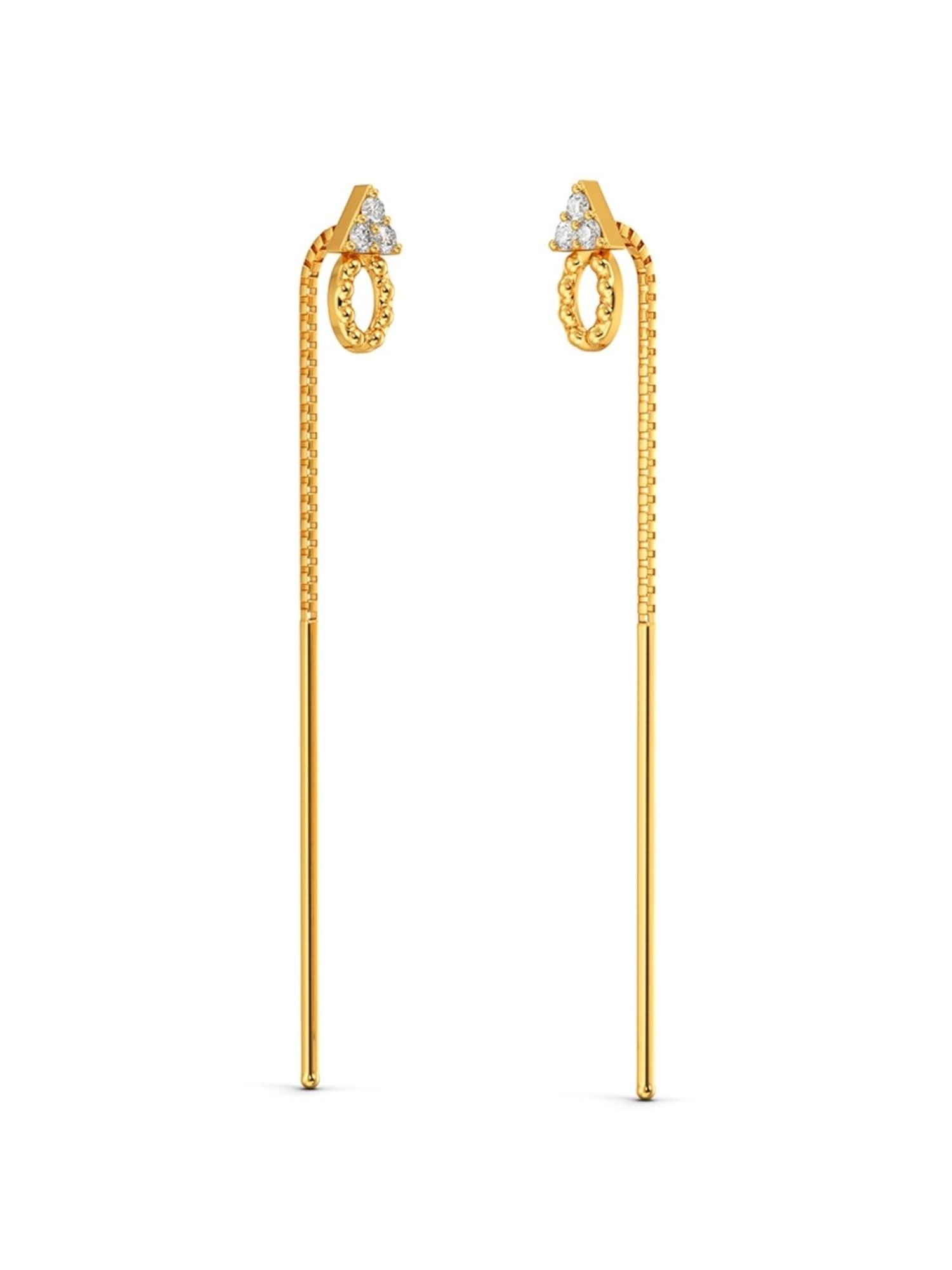 Sui Dhaga Earrings | Gold & Diamond Sui Dhaga Earrings | Gold, Diamond, 18  karat gold