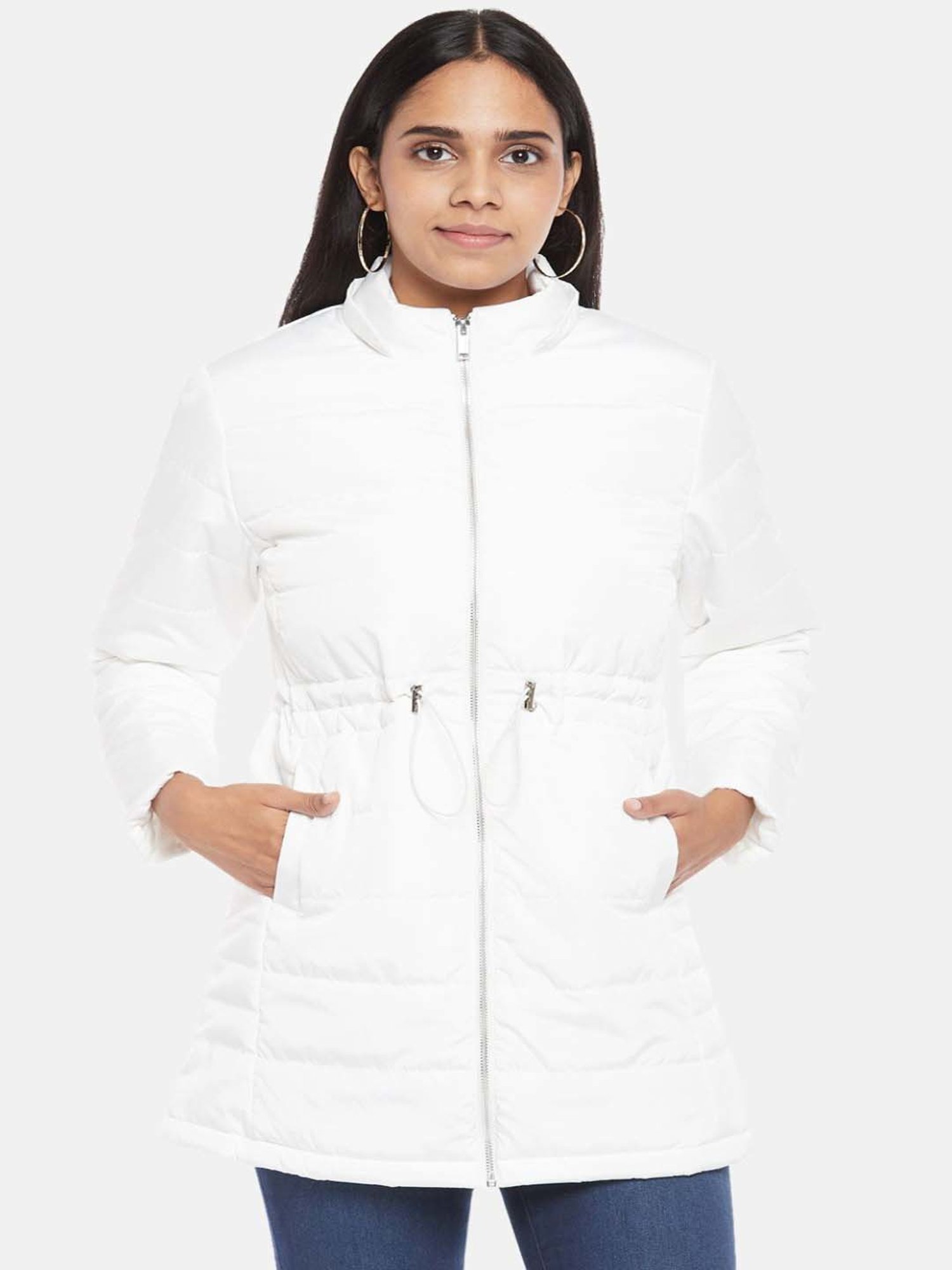 Buy online Women Cream Polyester Quilted & Padded Jacket from jackets and  blazers and coats for Women by Crimsoune Club for ₹1999 at 60% off | 2024  Limeroad.com