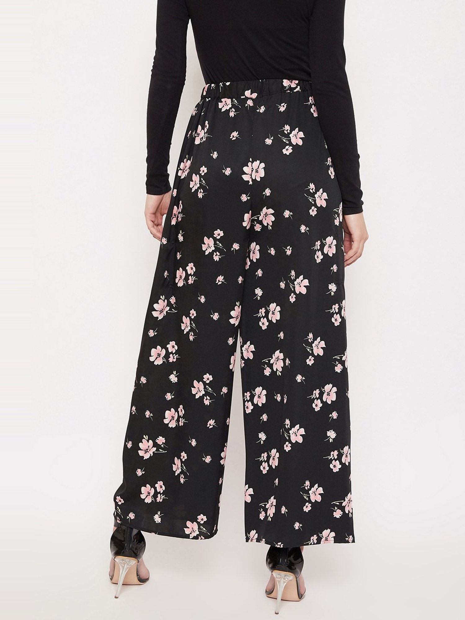 Black Tropical Cuffed Hem Soft Trousers | Womens Trousers | Select Fashion  Online