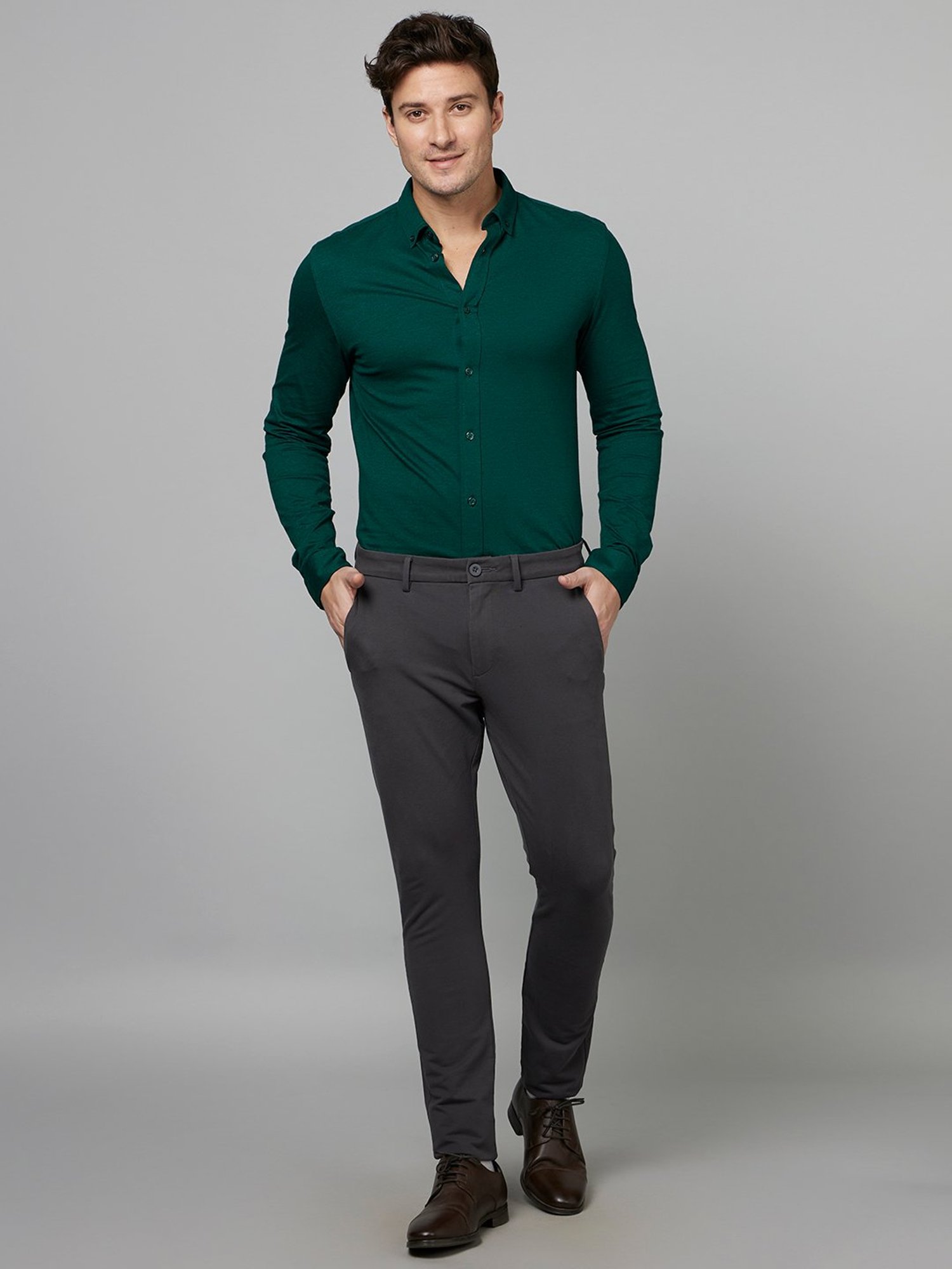 Buy Park Avenue Men Formal Dark Green Shirt Online at Best Prices in India  - JioMart.