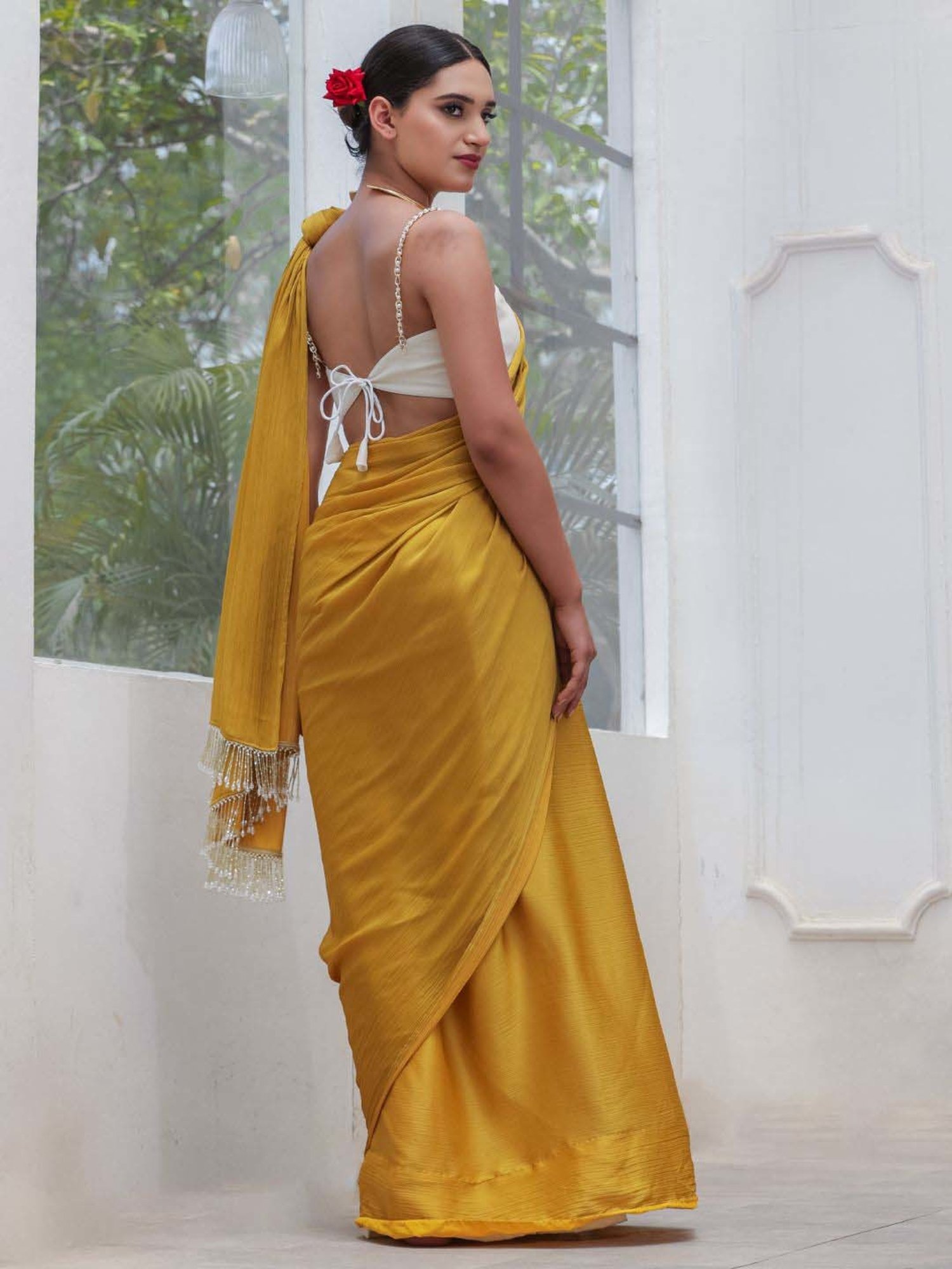 Buy JCSS Yellow Cotton Saree Shapewear for Women Online @ Tata CLiQ