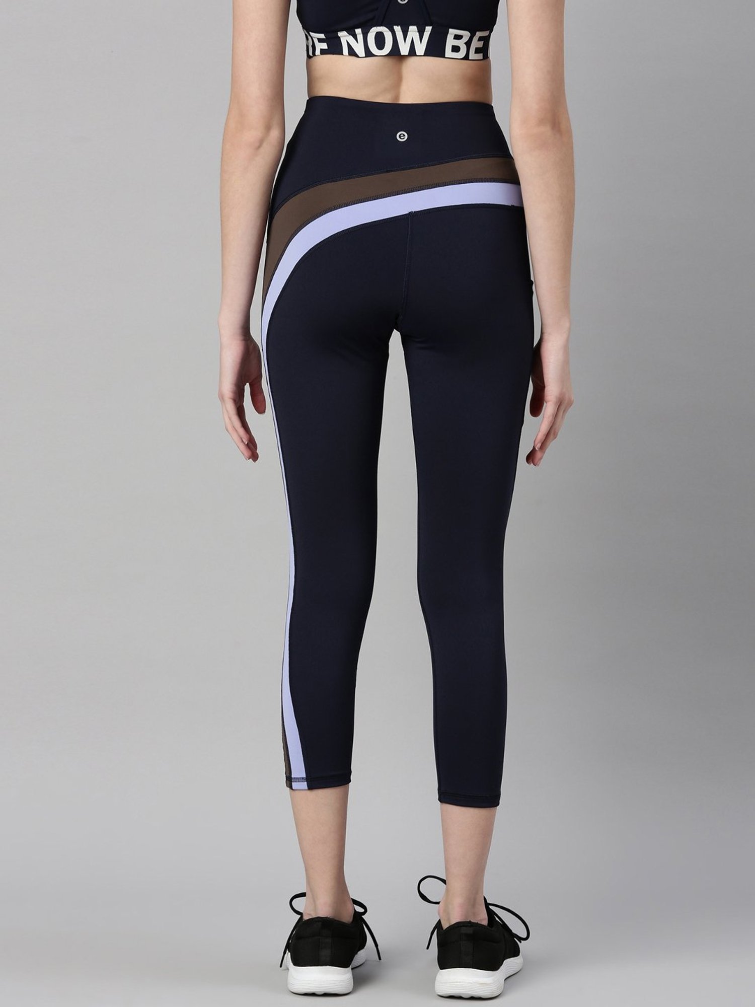 Buy Enamor Navy Color-Block Sports Leggings for Women Online @ Tata CLiQ