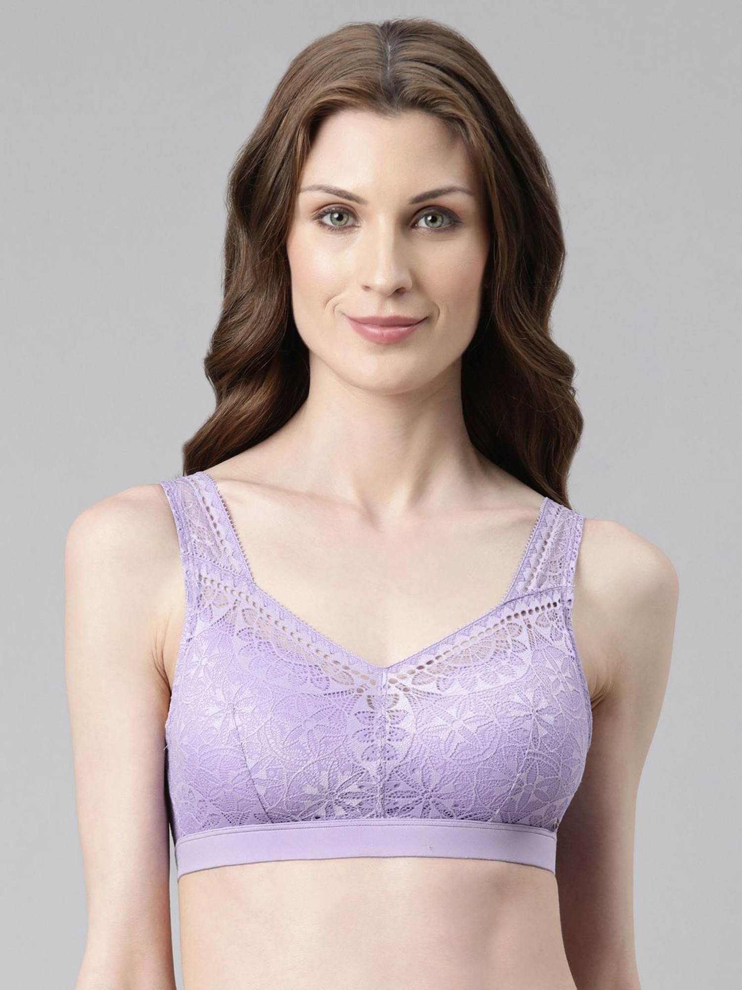 Buy Enamor Purple Lace Work Push-up Bra for Women Online @ Tata CLiQ