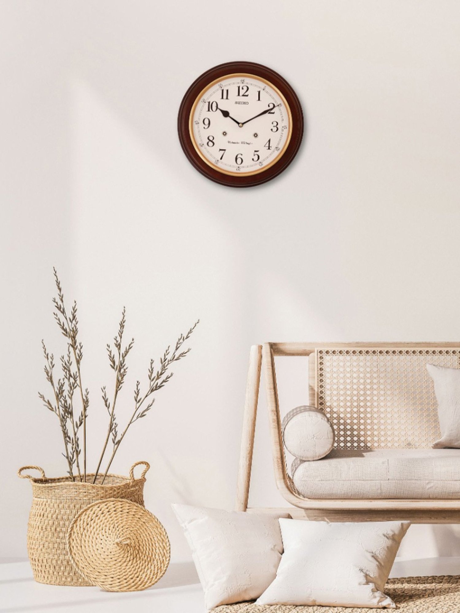 saikoro様 ccナチュラル、オークル Seiko Online QXA800B Wooden Toned Decor Clock – SEIKO CLOCKS INDIA