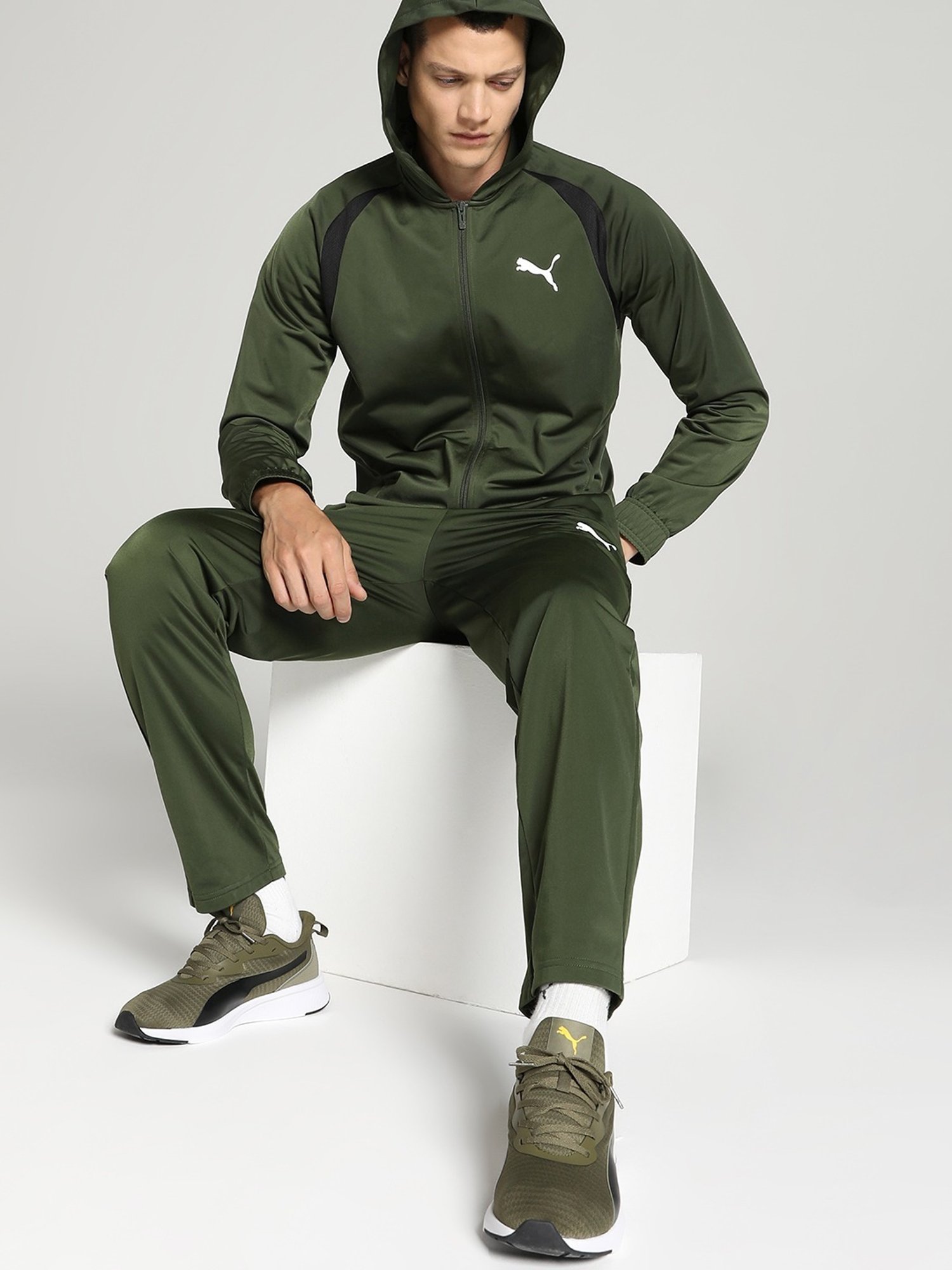 Olive green sales puma tracksuit