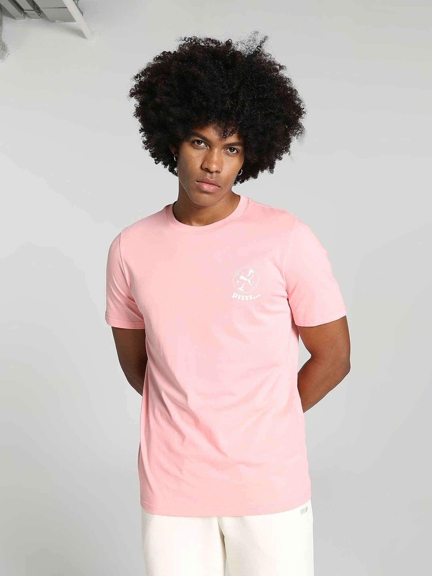 ★ PUMA★ Dare to Short Sleeve Tee Peach Smoothie 63324918 Puma Peach Smoothie Cotton Regular Fit Printed T-Shirt